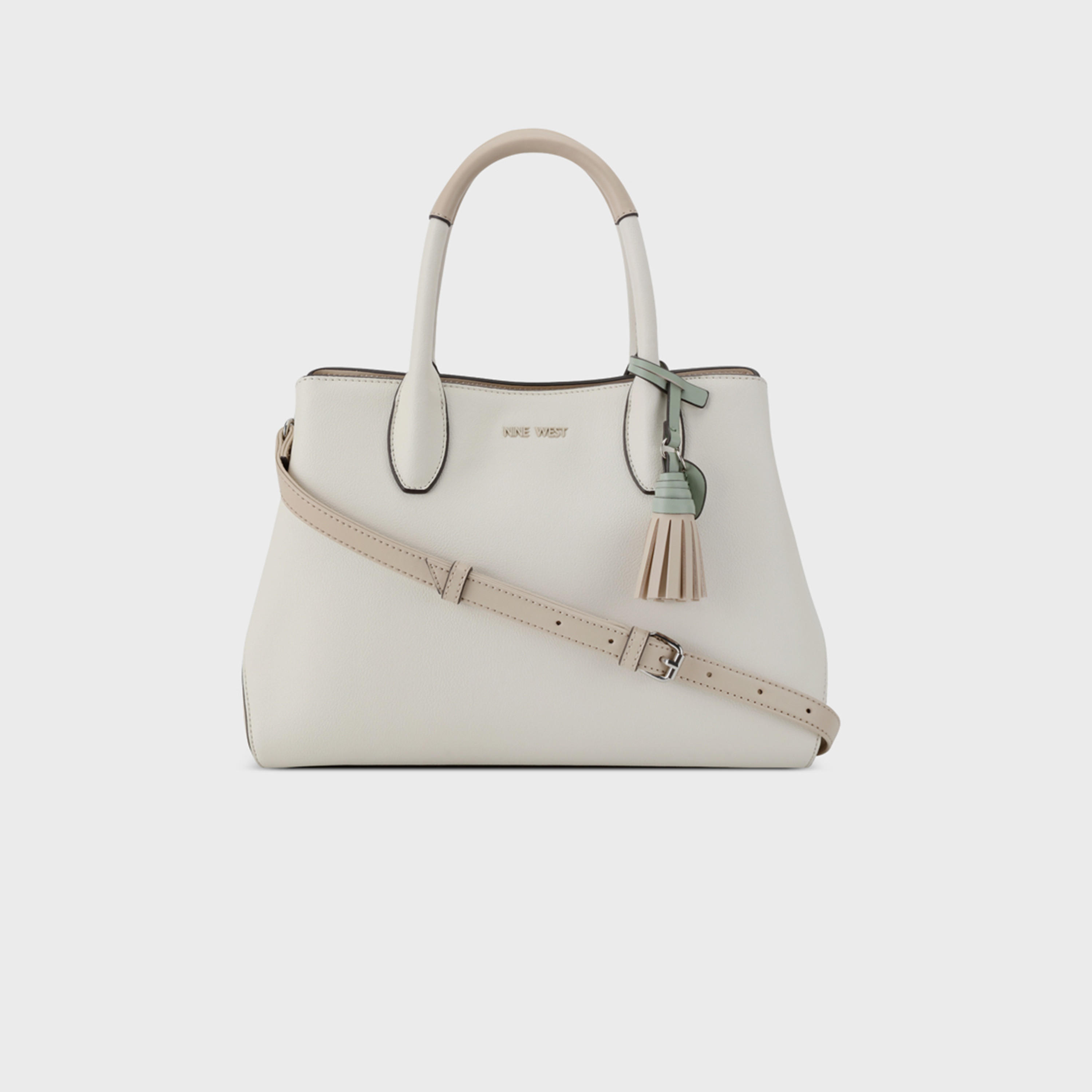 Nine West Maren Plain Double Handle Satchel Bag with Zipper Closure and Detachable Strap-women-bagsandwallets-handbags-image-2