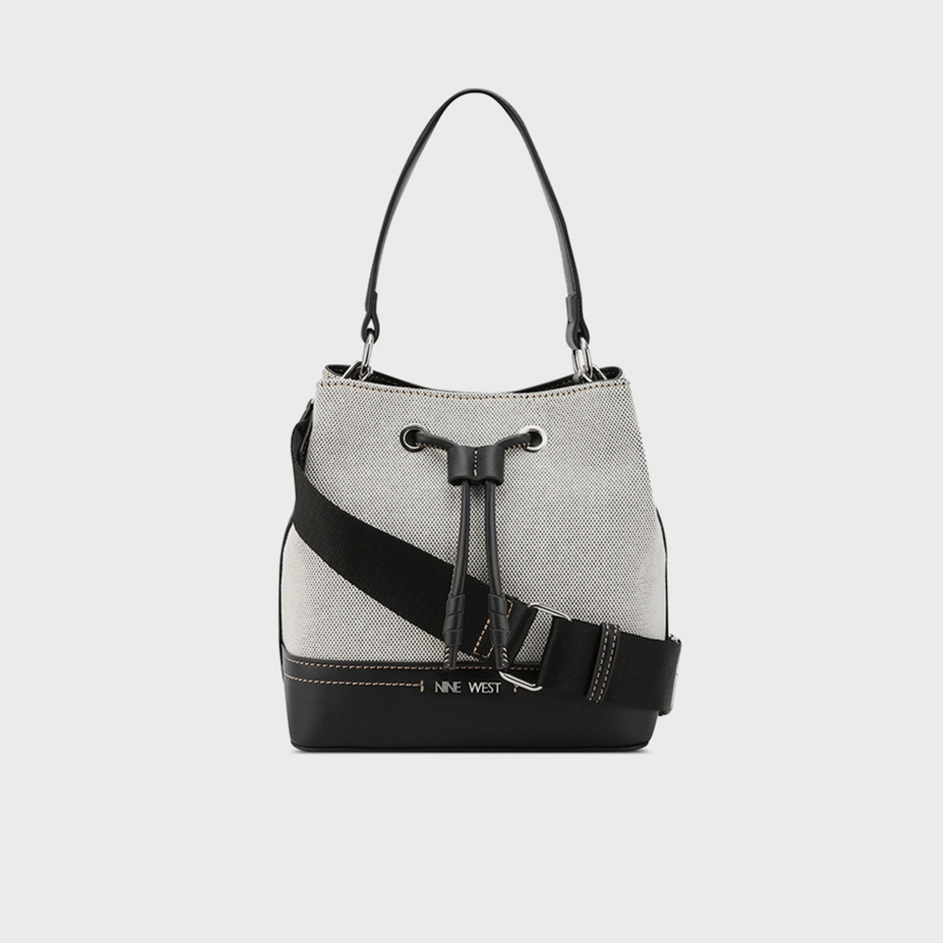 ناين ويست- شنطة دلو إيمي بمقبض علوي وإغلاق برباط وحزام قابل للتعديل-women-bagsandwallets-handbags-image-1