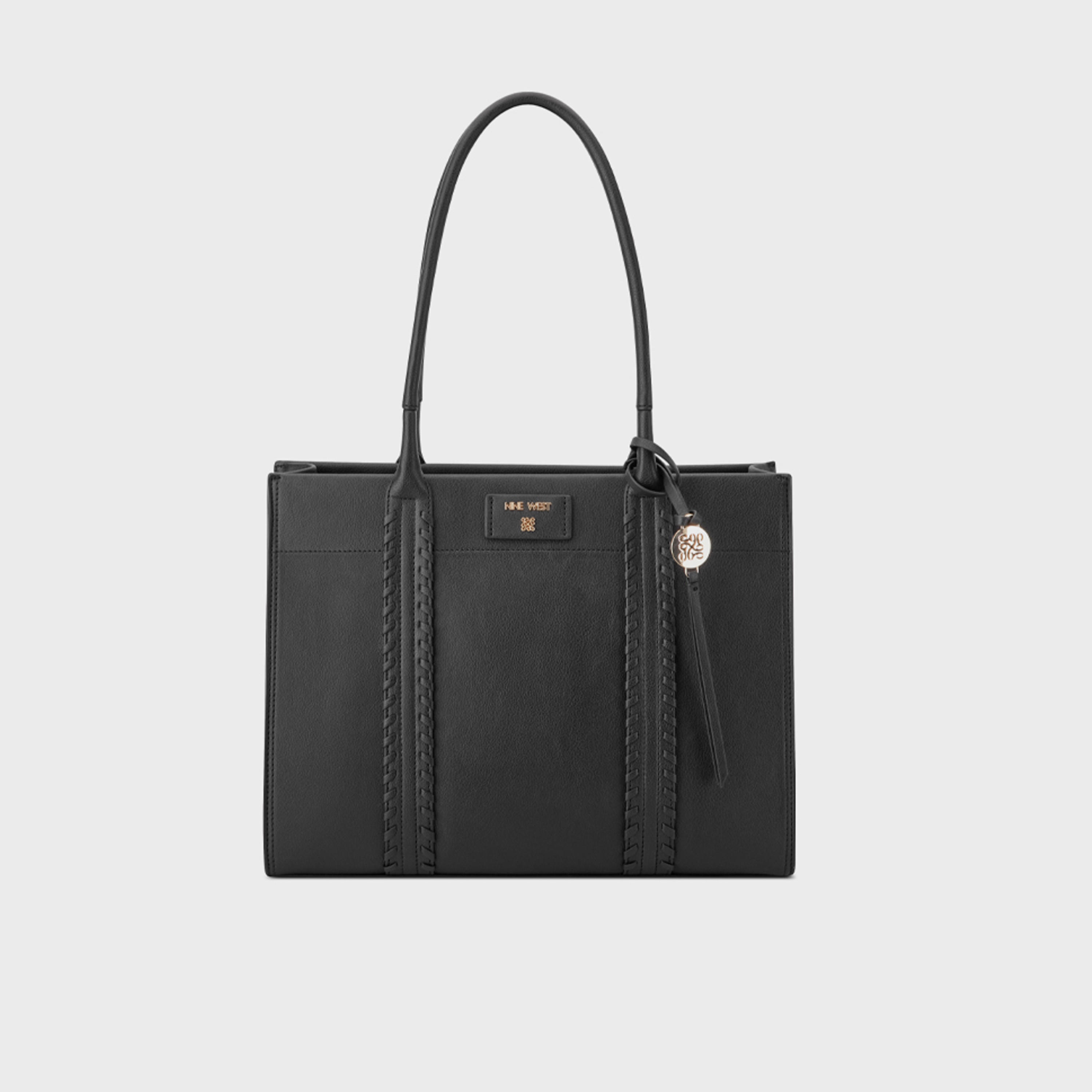 Nine West Peyton Textured Double Handle Tote Bag with Zipper Closure-women-bagsandwallets-handbags-image-1