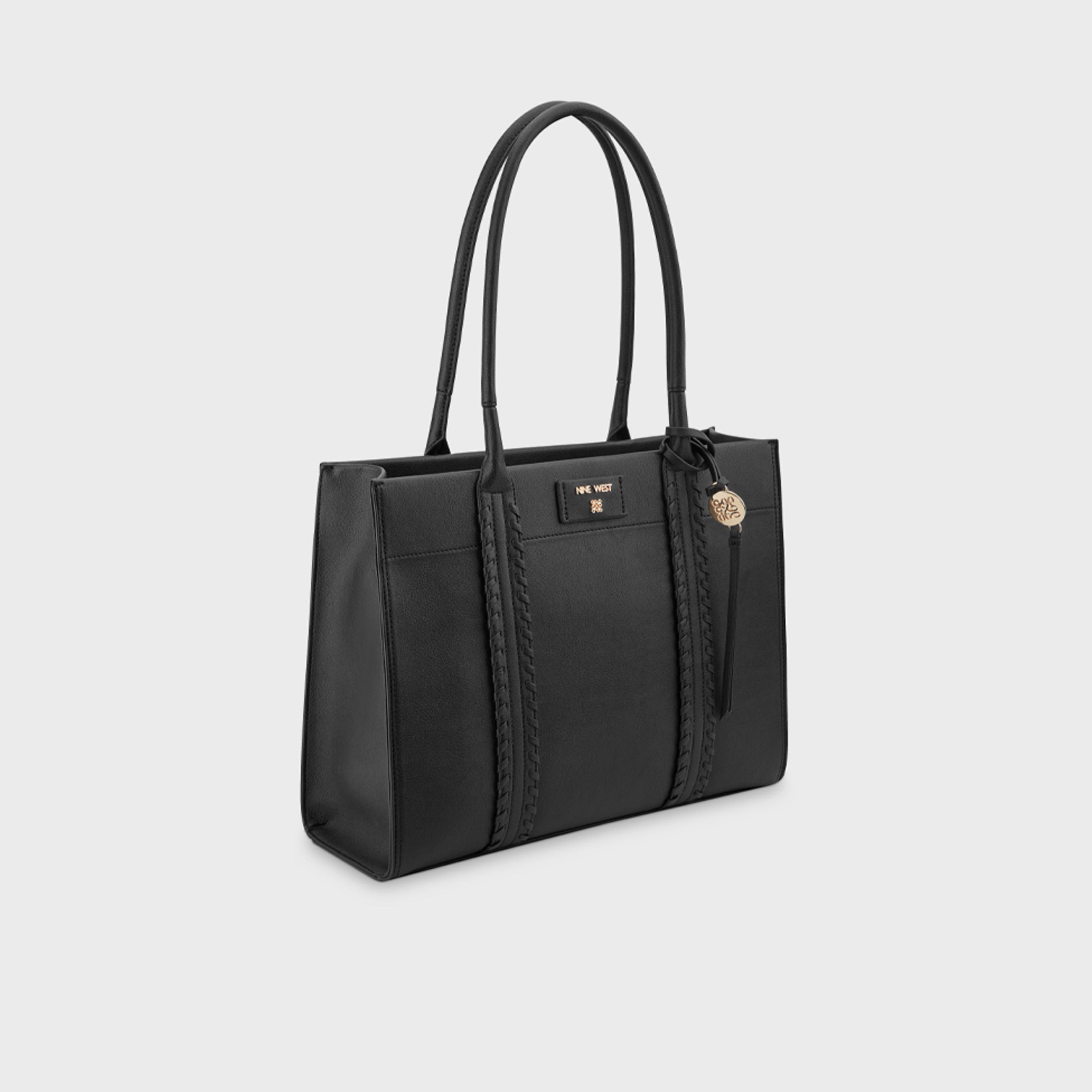 Nine West Peyton Textured Double Handle Tote Bag with Zipper Closure-women-bagsandwallets-handbags-image-3