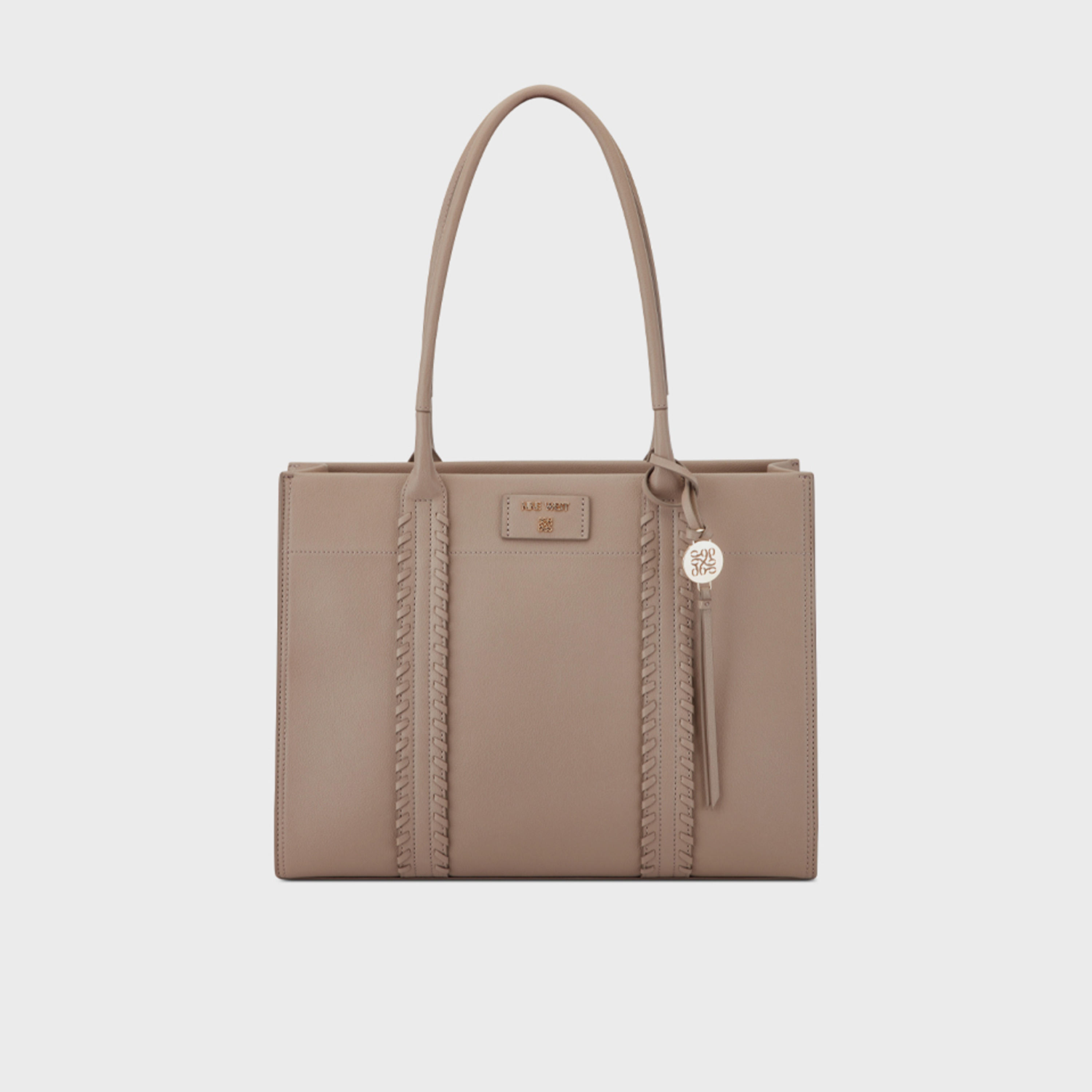 ناين ويست- شنطة بيتون ذات المقبض المزدوج والمزخرفة مع سحاب للإغلاق-women-bagsandwallets-handbags-image-1