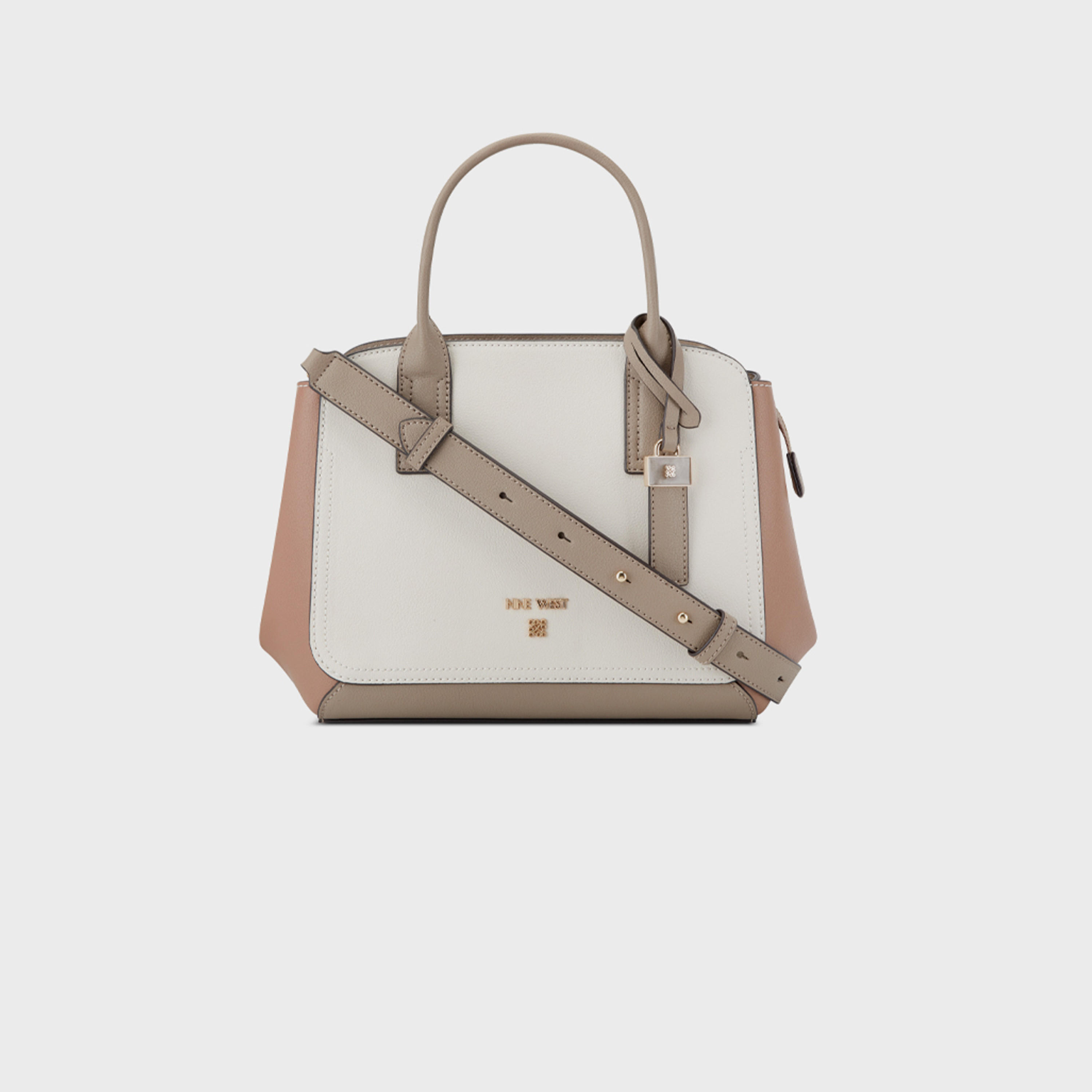 Nine West Morden Color Block Double Handle Satchel Bag with Zipper Closure and Detachable Strap-women-bagsandwallets-handbags-image-1