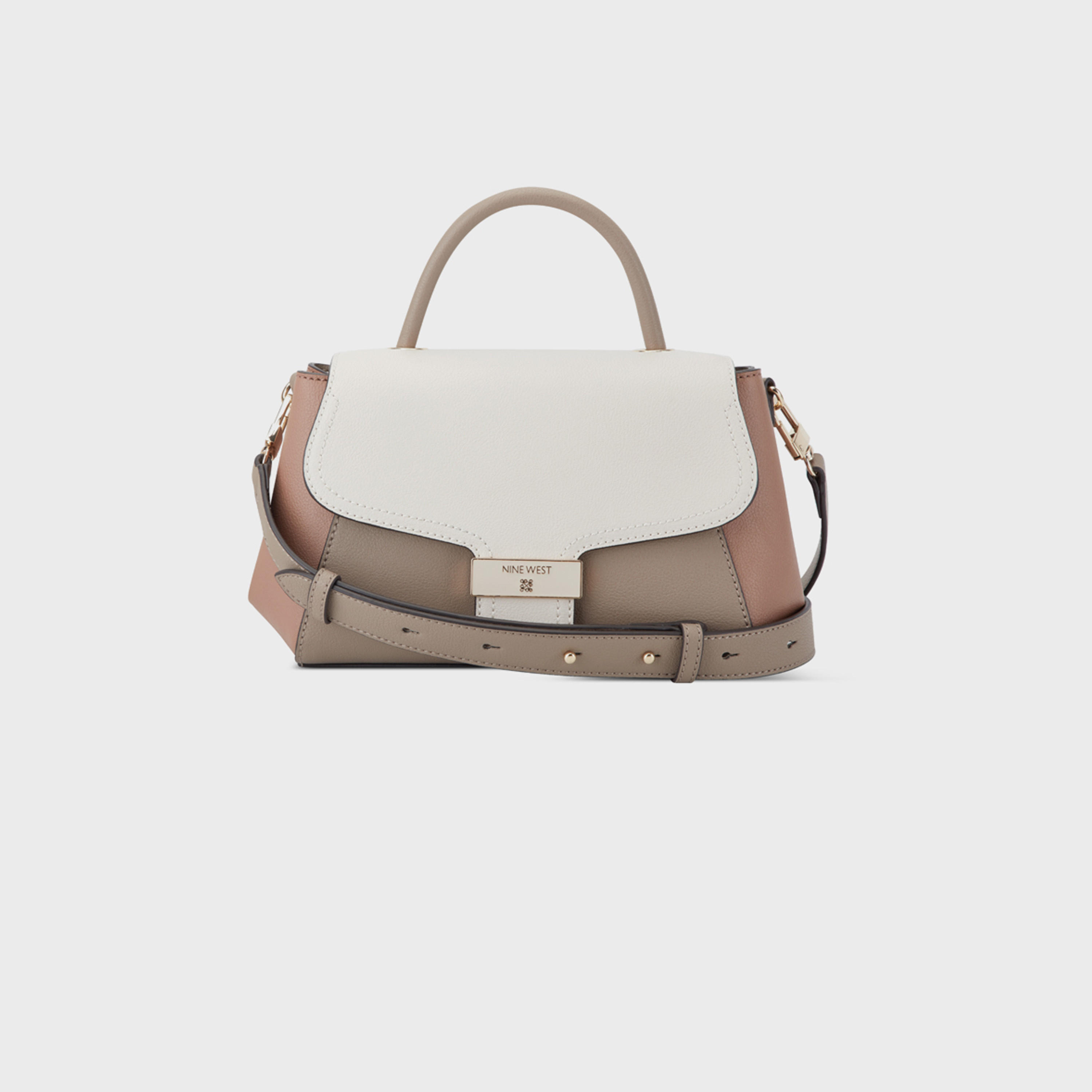 Nine West Morden Color Block Top Handle Crossbody Bag with Flap Closure and Detachable Strap-women-bagsandwallets-handbags-image-1