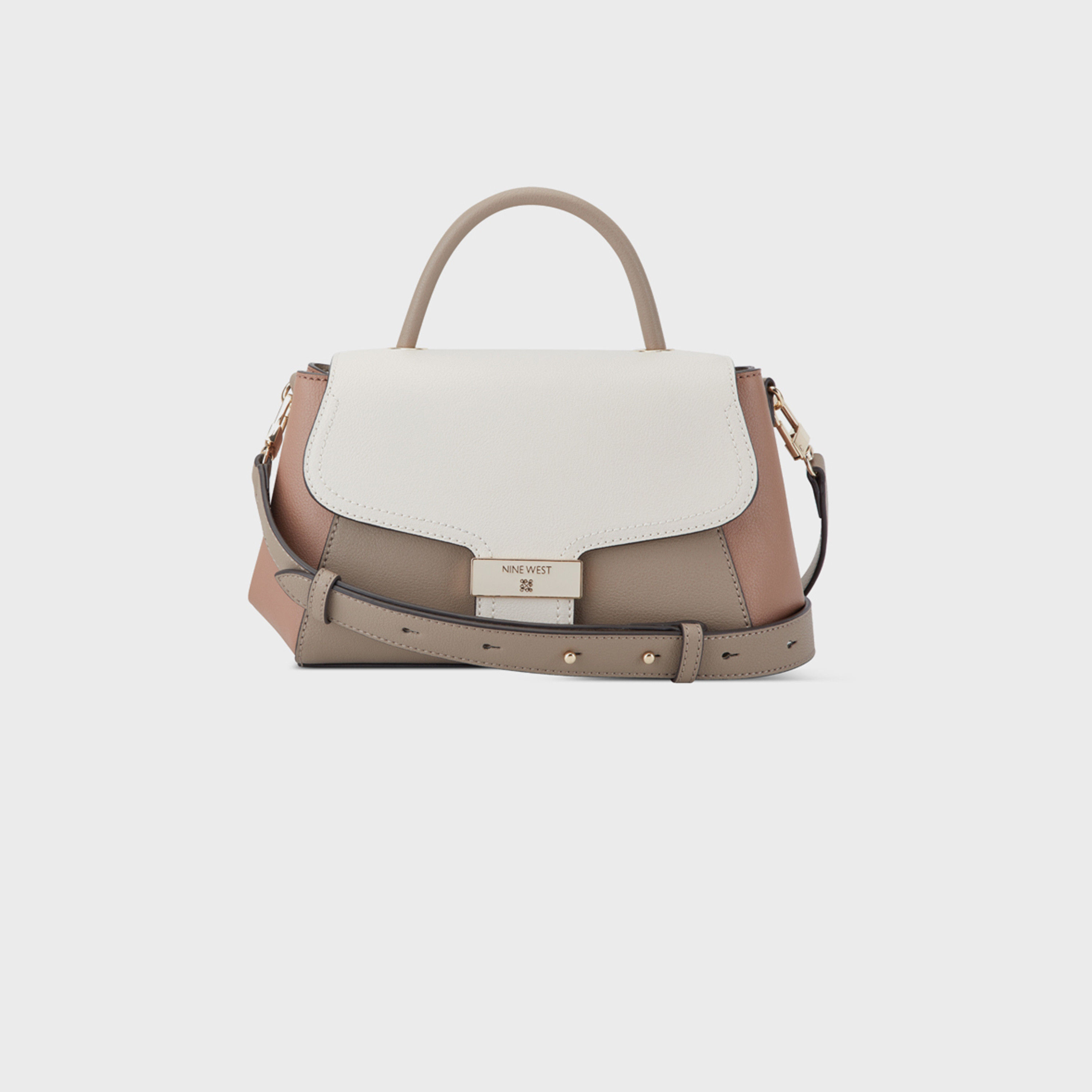 ناين ويست- شنطة كروس مودرن بمقبض علوي مع إغلاق بغطاء وحزام قابل للفصل-women-bagsandwallets-handbags-image-1