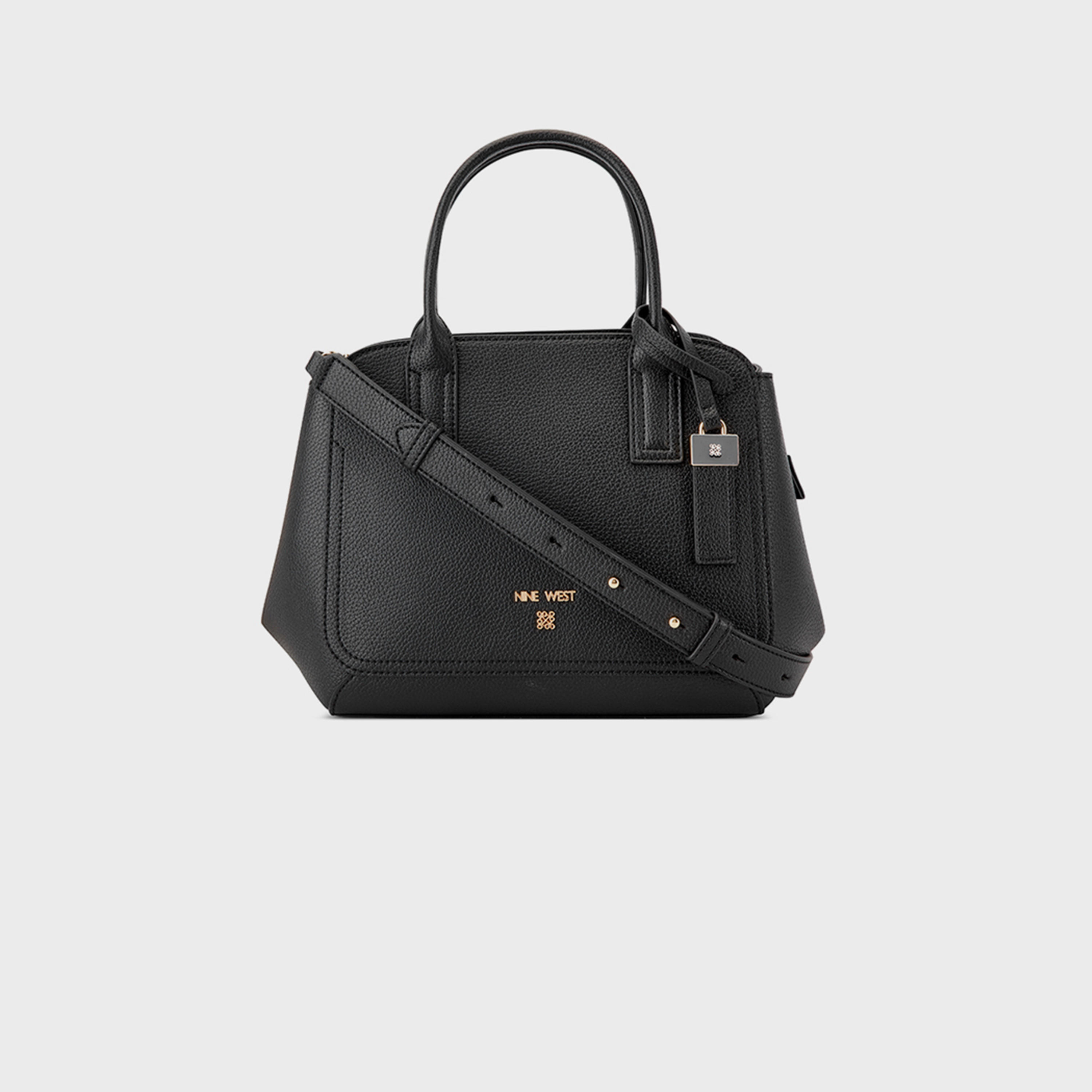 Nine West Morden Textured Double Handle Satchel Bag with Zipper Closure and Detachable Strap-women-bagsandwallets-handbags-image-1