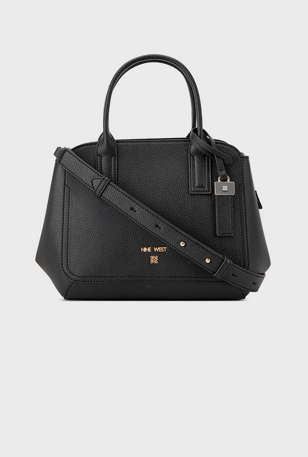 Nine West Morden Textured Double Handle Satchel Bag with Zipper Closure and Detachable Strap-women-image-1