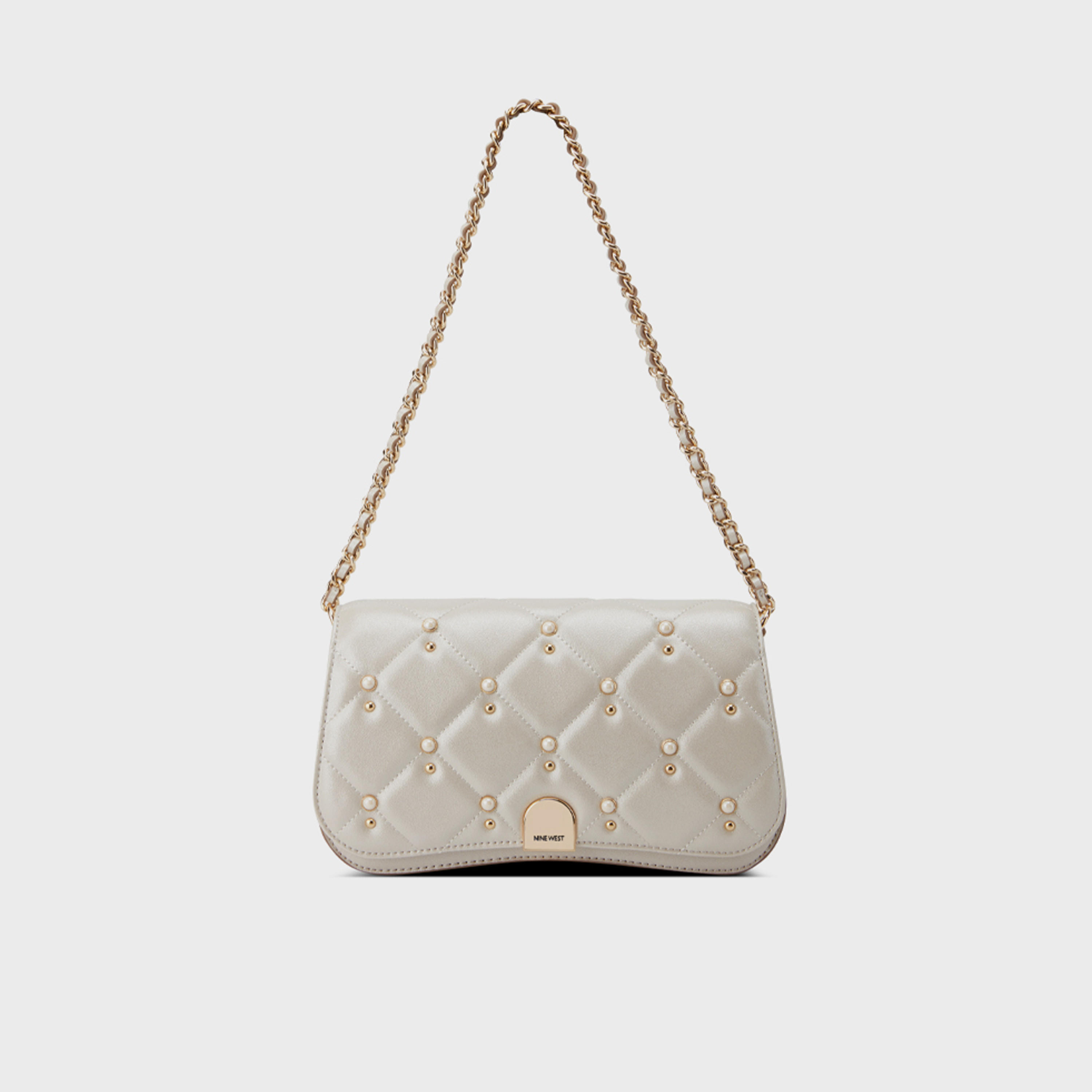 ناين ويست- شنطة كتف سومي مزينة مع قفل بغطاء وحزام سلسلة-women-bagsandwallets-handbags-image-1