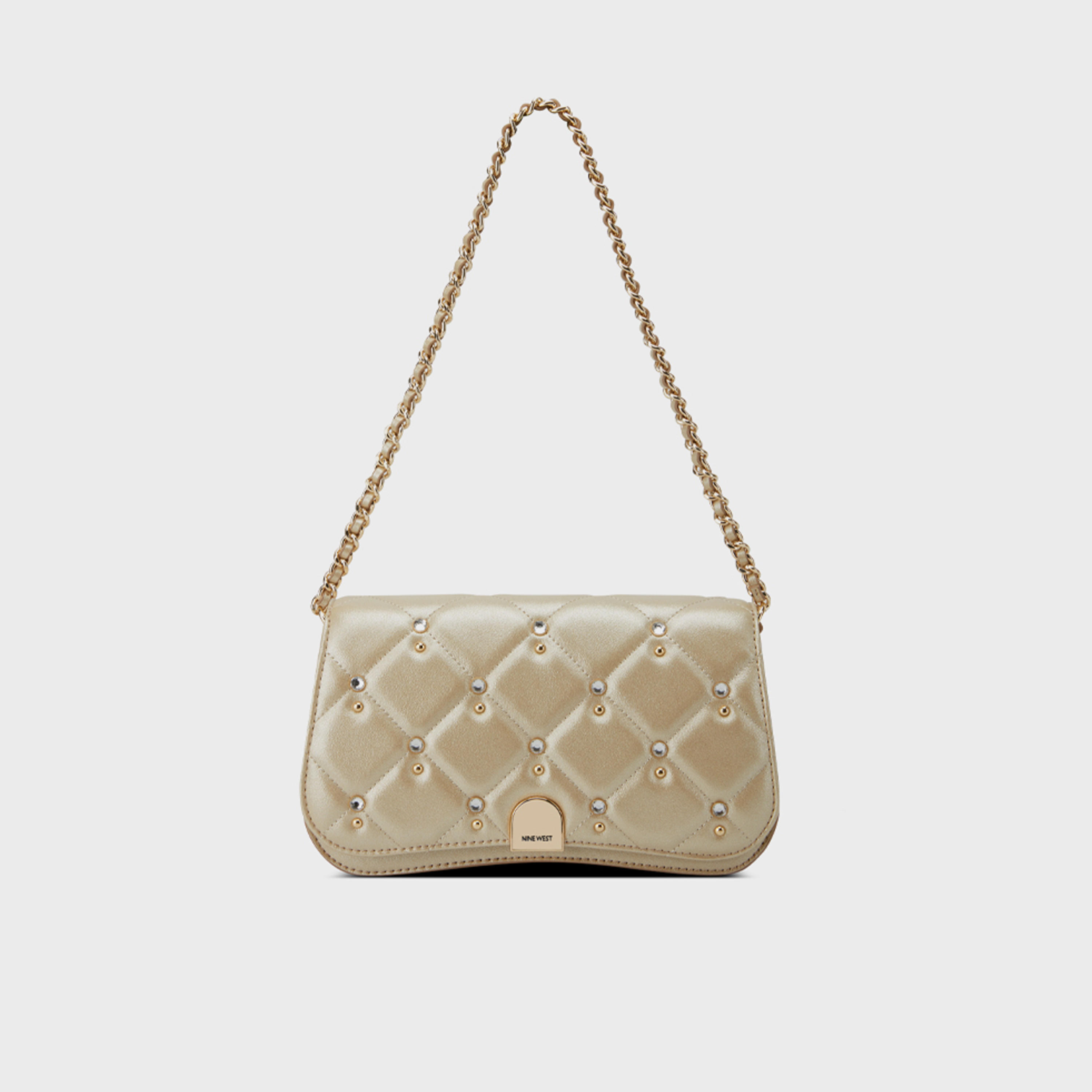 ناين ويست- شنطة كتف سومي مزينة مع قفل بغطاء وحزام سلسلة-women-bagsandwallets-handbags-image-1