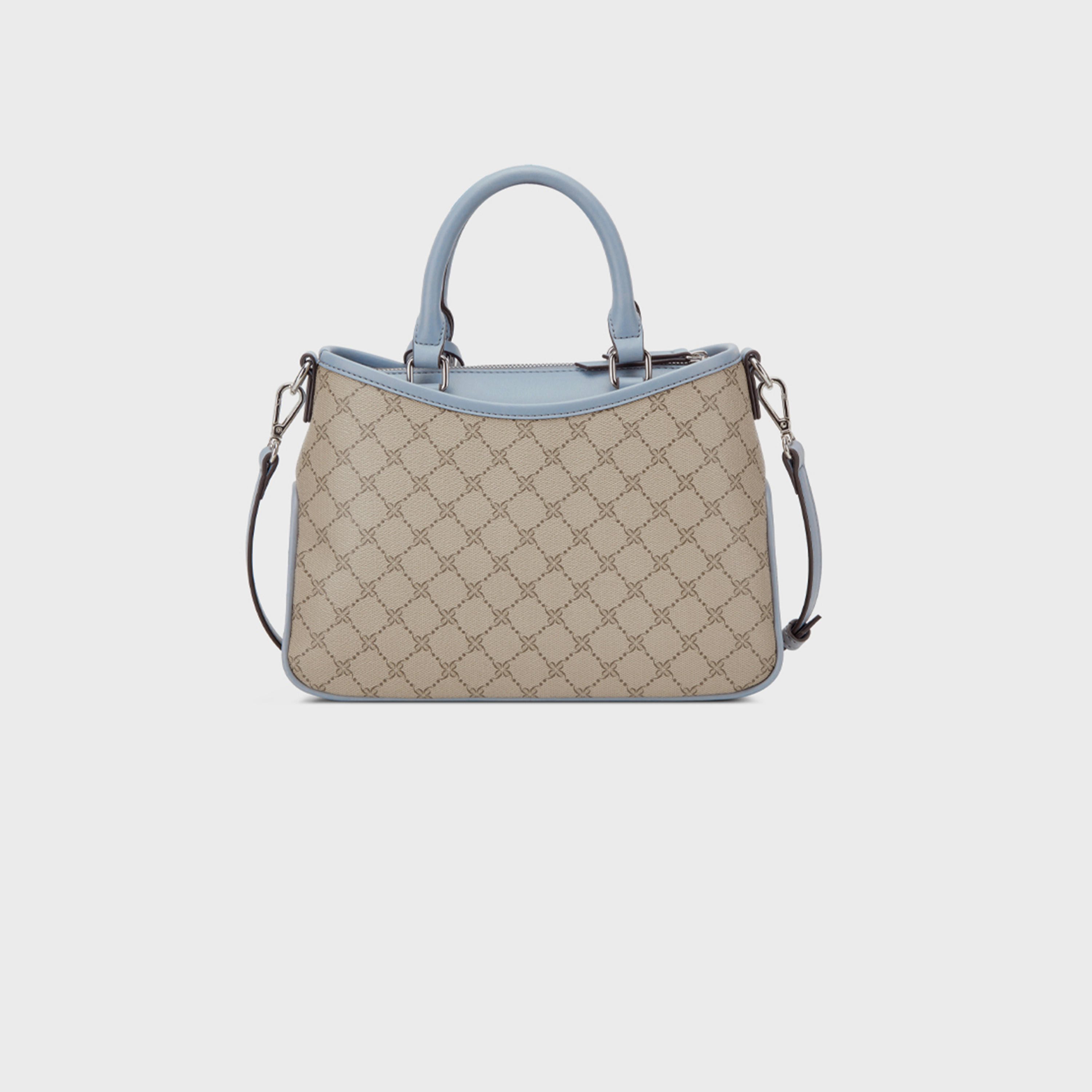 Nine West Kiley Monogram Double Handle Satchel Bag with Zipper Closure and Detachable Strap-women-bagsandwallets-handbags-image-2