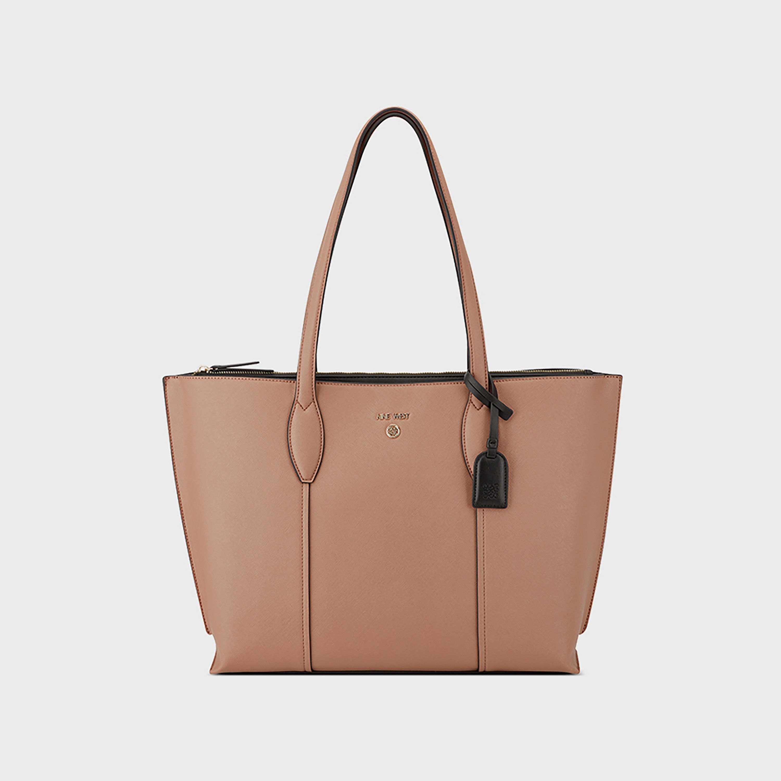 Nine West Grady Textured Double Handle Tote Bag with Zipper Closure-women-bagsandwallets-handbags-image-1