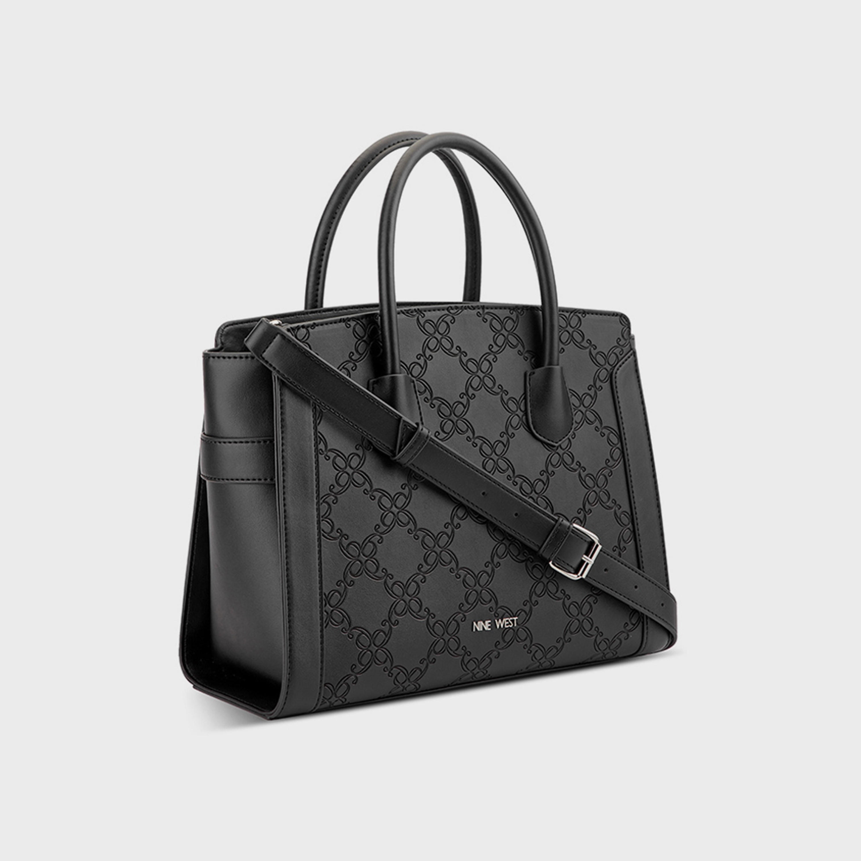 ناين ويست- شنطة مارجري مونوغرام بمقبض مزدوج مع سحاب للإغلاق وحزام قابل للفصل-women-bagsandwallets-handbags-image-2