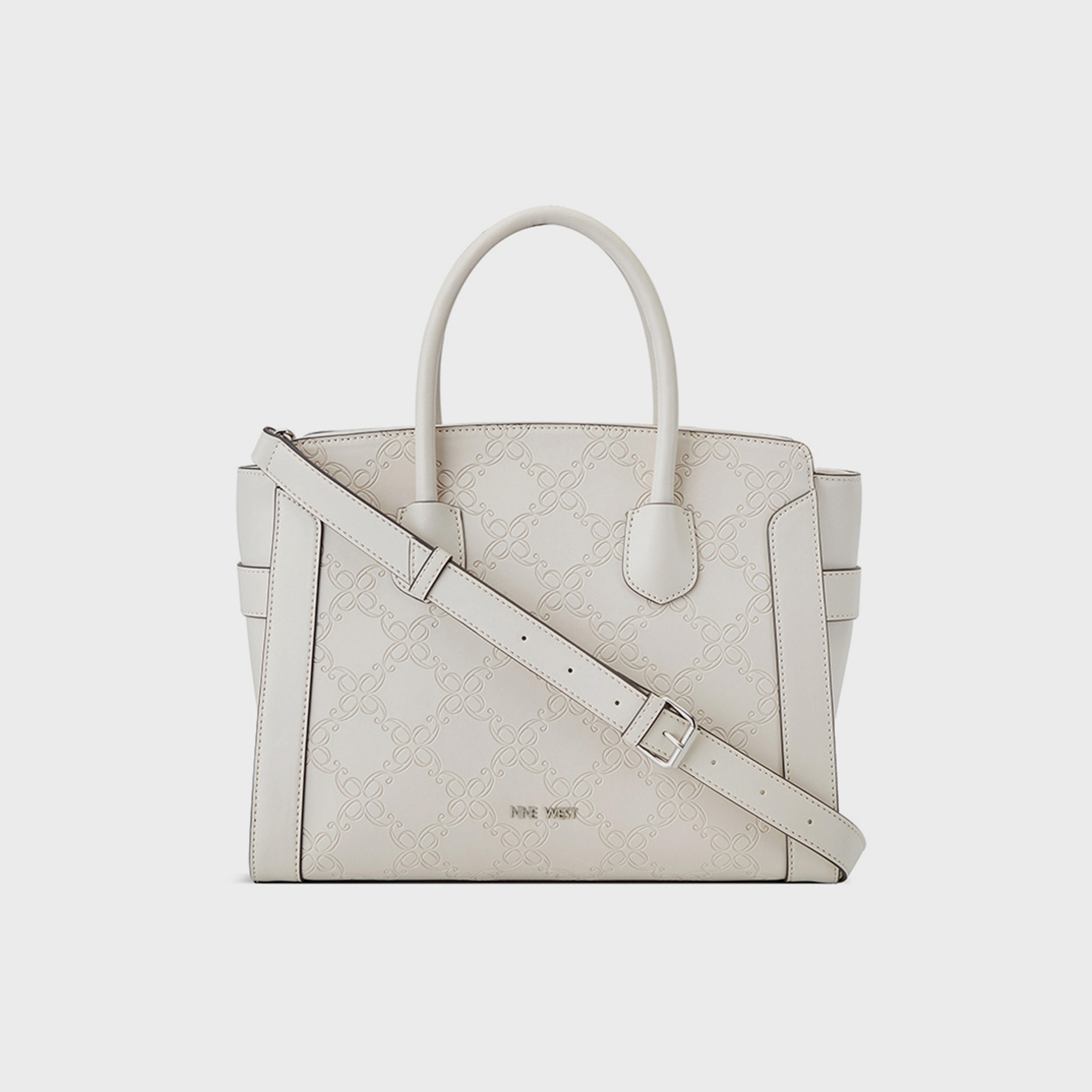 Nine West Margery Monogram Double Handle Satchel Bag with Zipper Closure and Detachable Strap-women-bagsandwallets-handbags-image-5