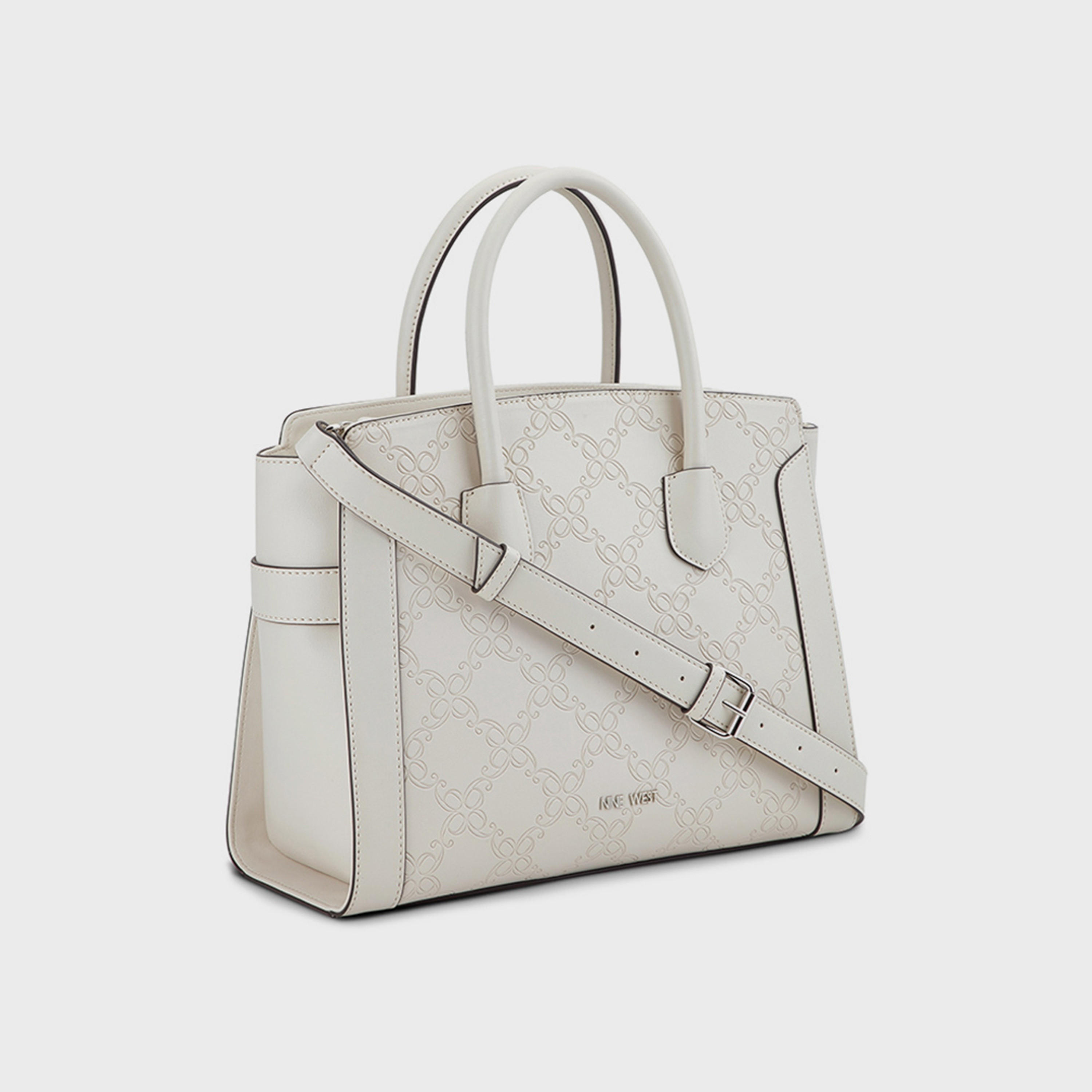 Nine West Margery Monogram Double Handle Satchel Bag with Zipper Closure and Detachable Strap-women-bagsandwallets-handbags-image-6