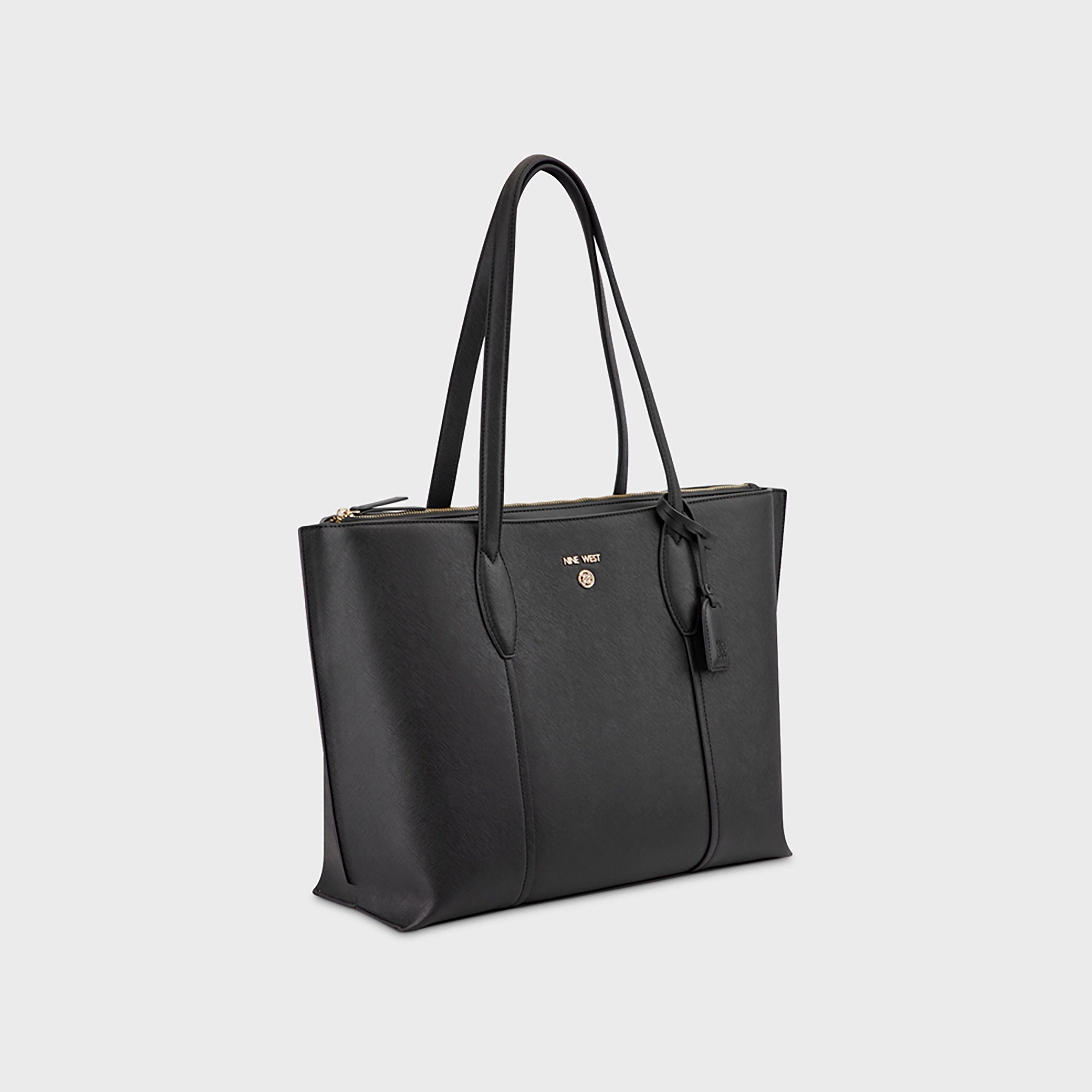 Nine West Grady Textured Double Handle Tote Bag with Zipper Closure-women-bagsandwallets-handbags-image-5