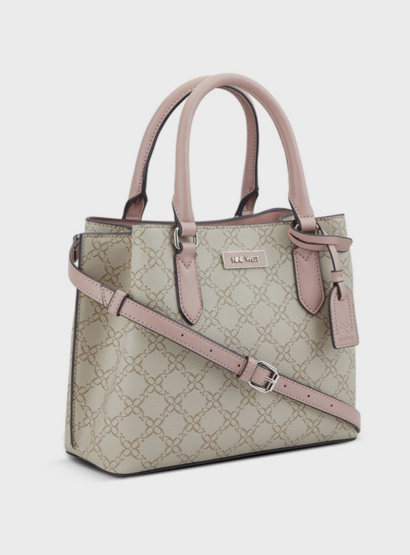 Nine West Shonda Monogram Double Handle Satchel Bag with Magnetic Closure and Detachable Strap-women-bagsandwallets-handbags-image-2