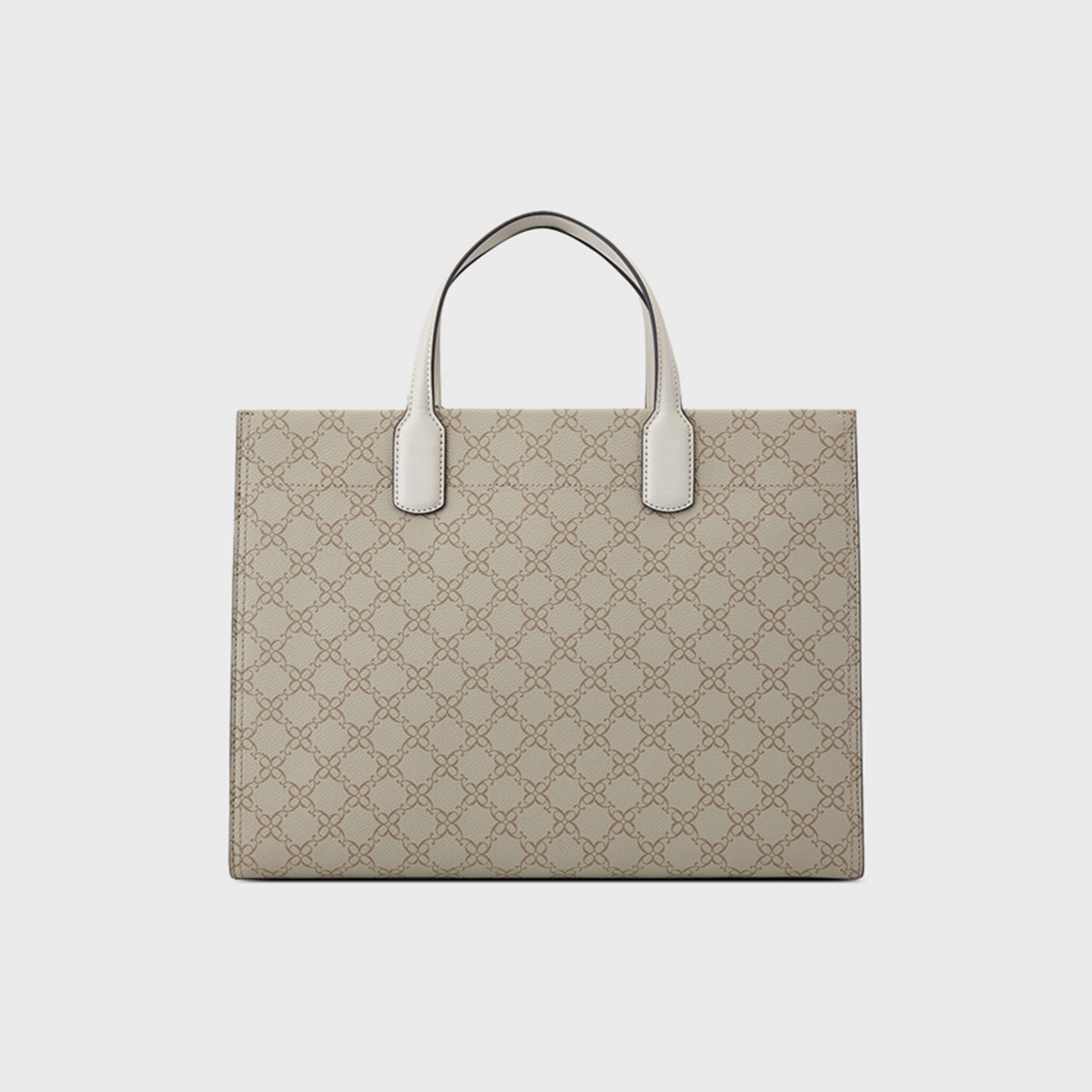 حقيبة يد ناين ويست مونوغرام ذات مقبض مزدوج مع سحاب للإغلاق وحزام قابل للفصل-women-bagsandwallets-handbags-image-4
