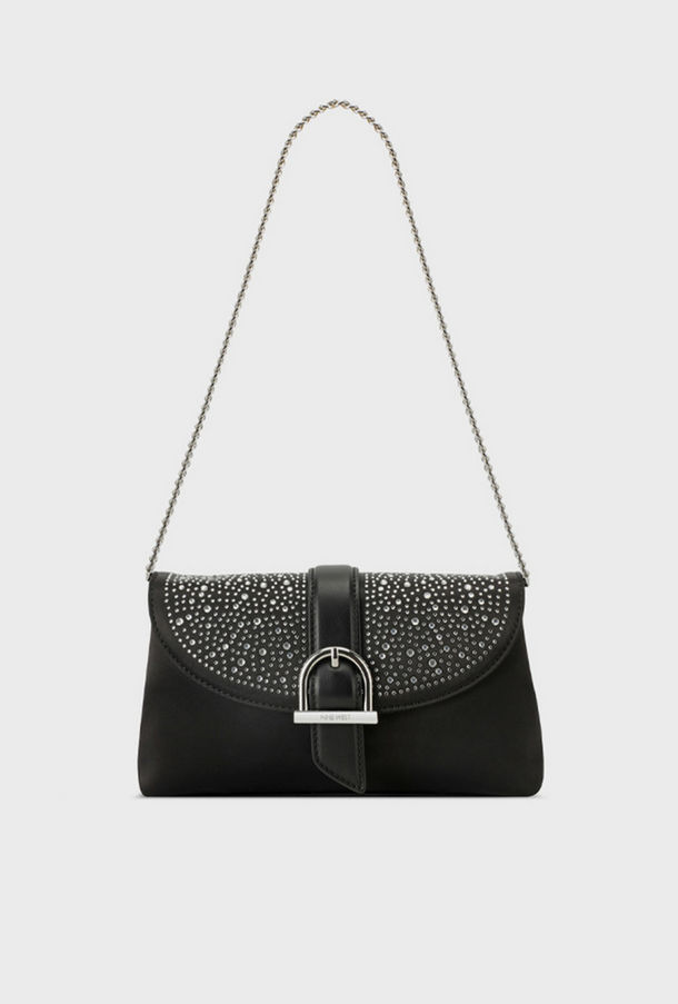 ناين ويست- شنطة كتف غراسيلا مزينة بإغلاق بغطاء وحزام سلسلة-women-bagsandwallets-handbags-image-1
