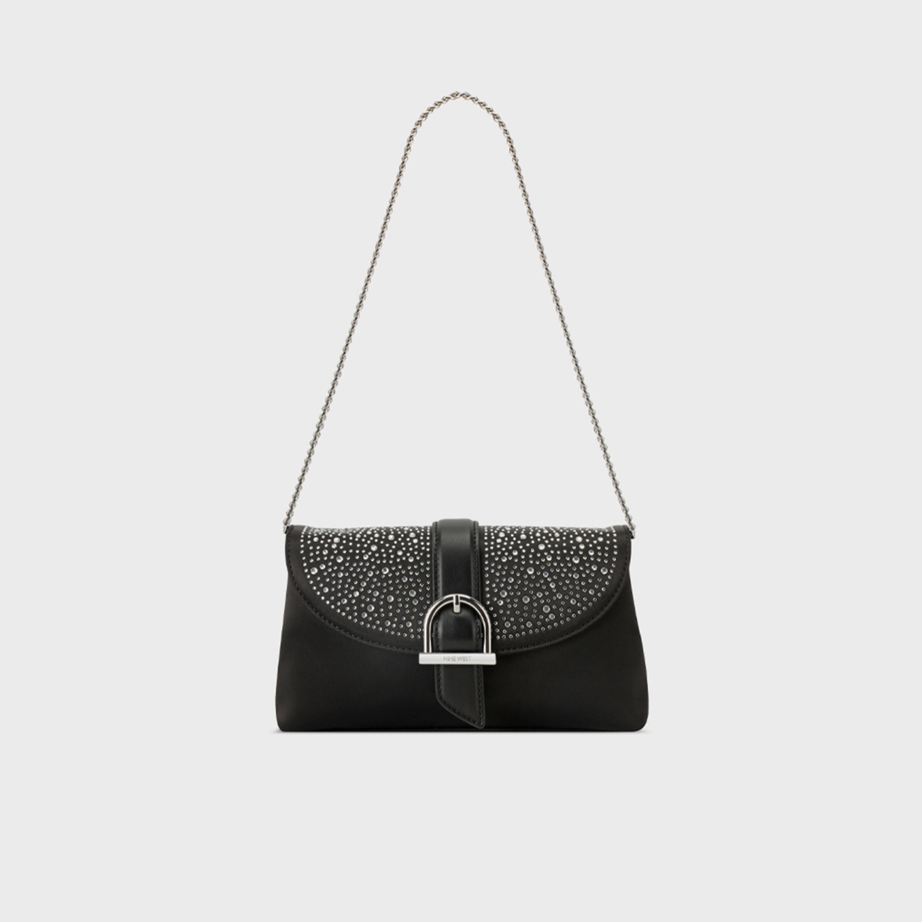 ناين ويست- شنطة كتف غراسيلا مزينة بإغلاق بغطاء وحزام سلسلة-women-bagsandwallets-handbags-image-1