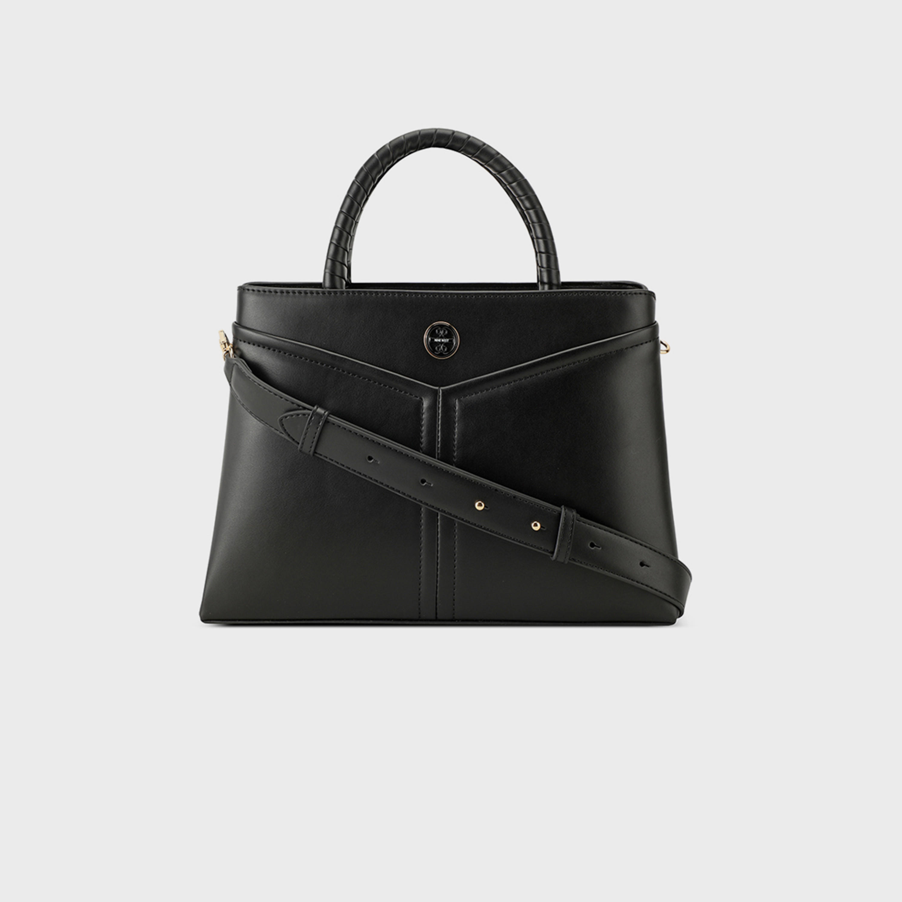 Nine West Erina Plain Double Handle Satchel Bag with Zipper Closure and Detachable Strap-women-bagsandwallets-handbags-image-1