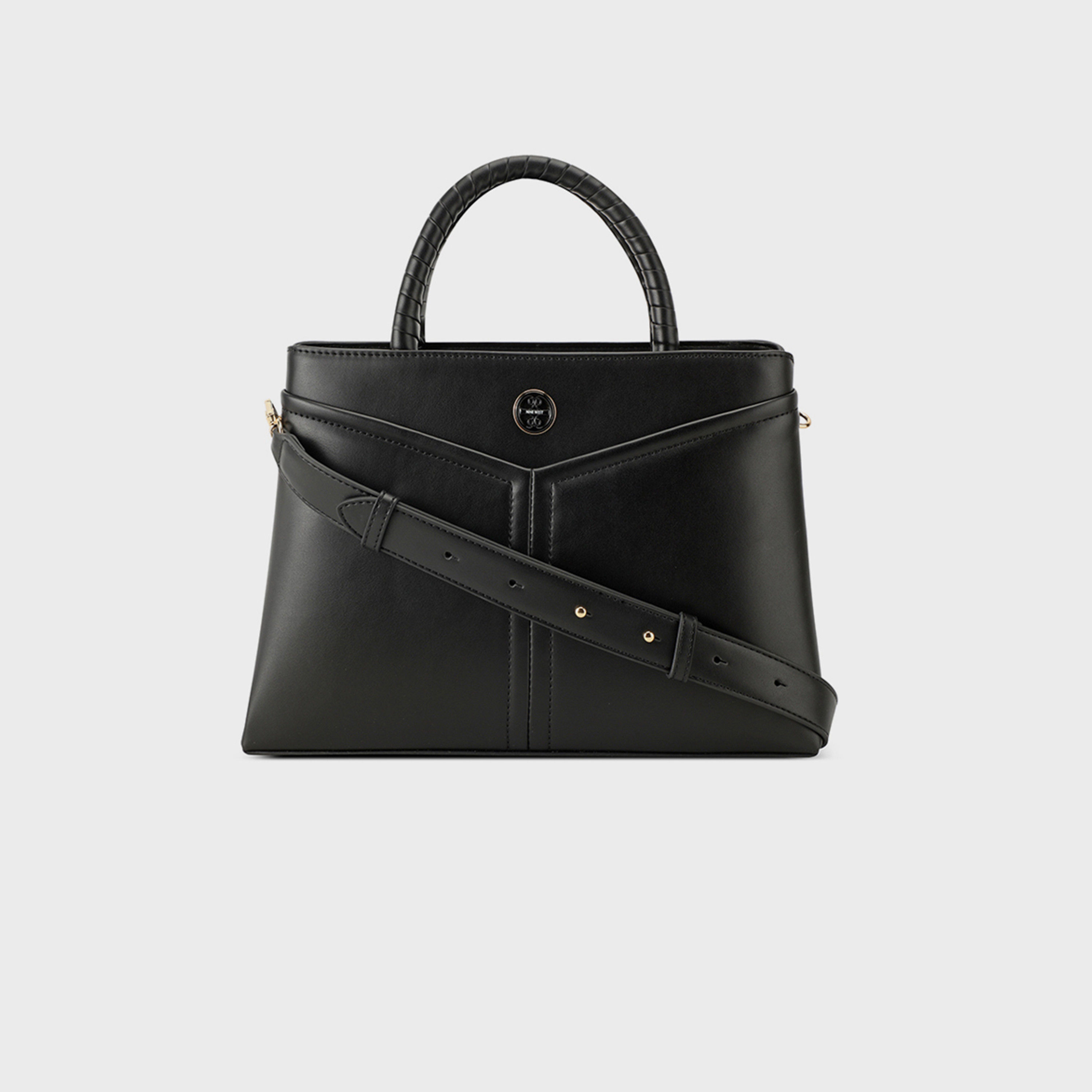 Nine West Erina Plain Double Handle Satchel Bag with Zipper Closure and Detachable Strap-women-bagsandwallets-handbags-image-1