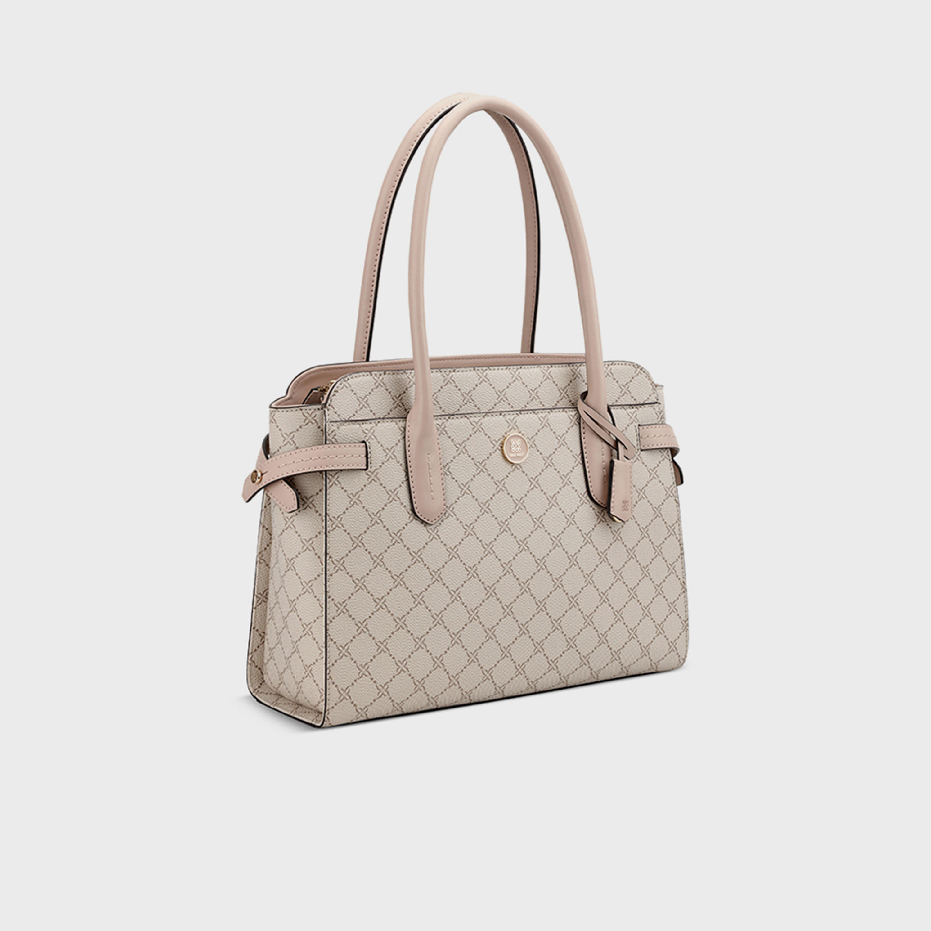 ناين ويست- شنطة يد نامي مونوغرام بمقبض مزدوج بسحاب للإغلاق-women-bagsandwallets-handbags-image-3