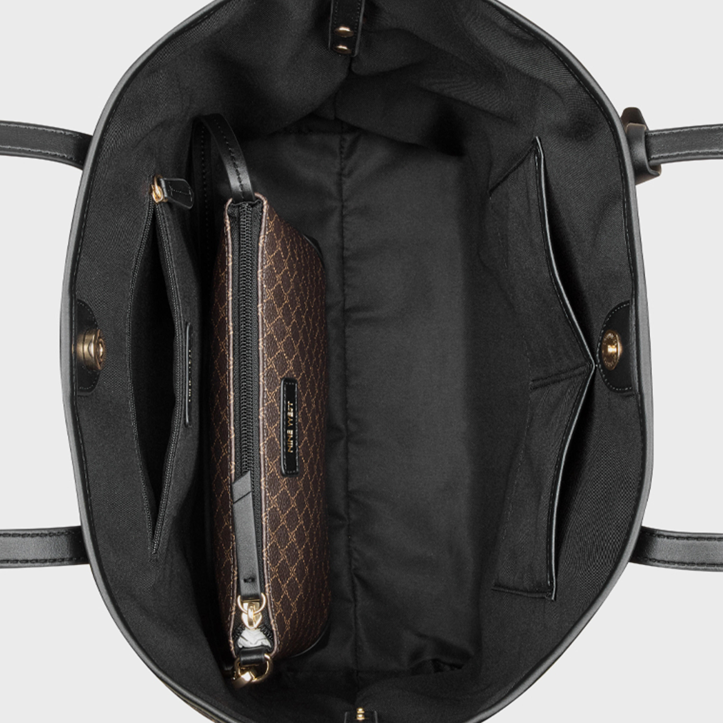ناين ويست- شنطة توت تيجان مونوغرام بمقبض مزدوج وإغلاق مغناطيسي-women-bagsandwallets-handbags-image-3
