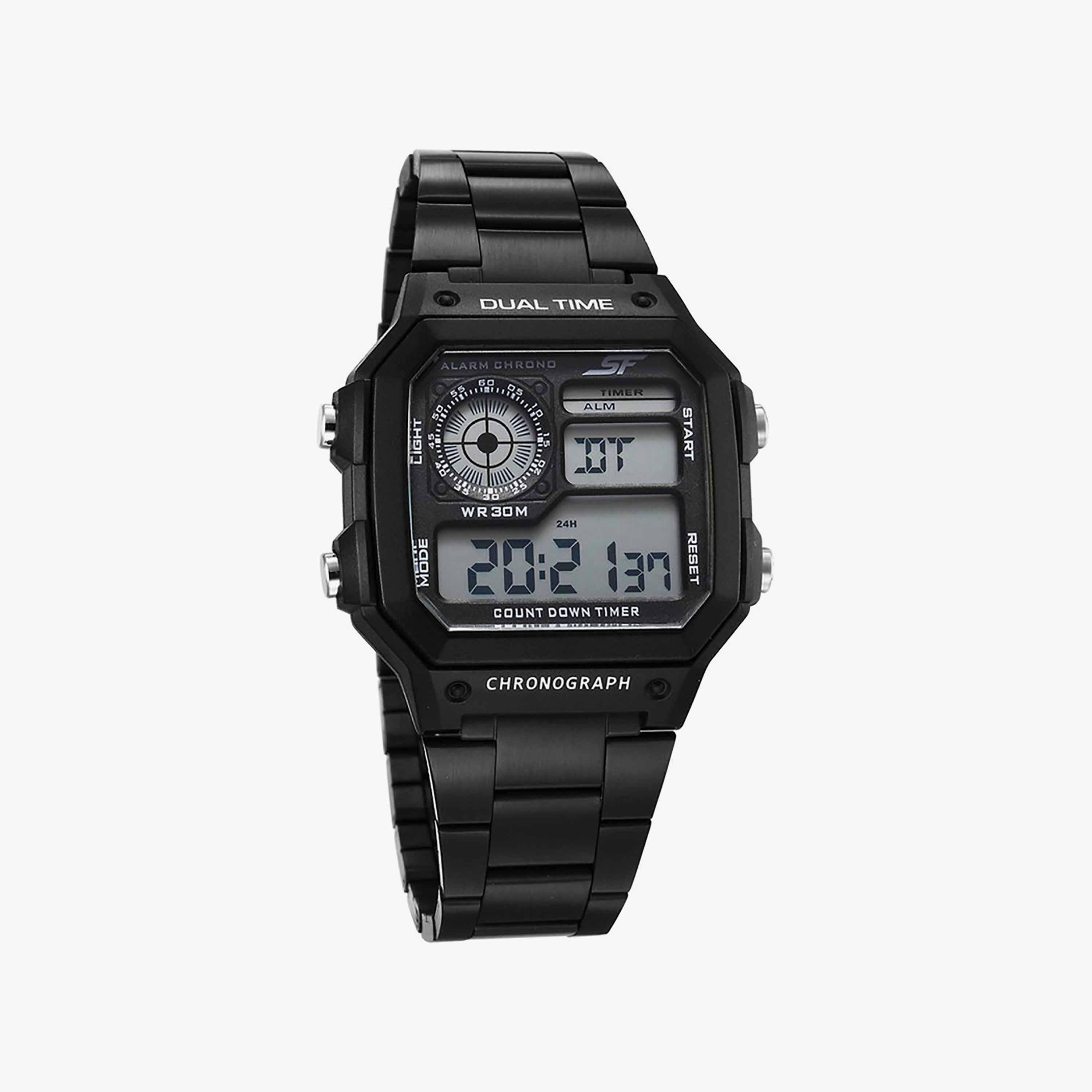 ساعة رقمية ستانلس ستيل باللون الأسود من سوناتا | 77134PM02-men-watchesandjewellery-watches-image-1
