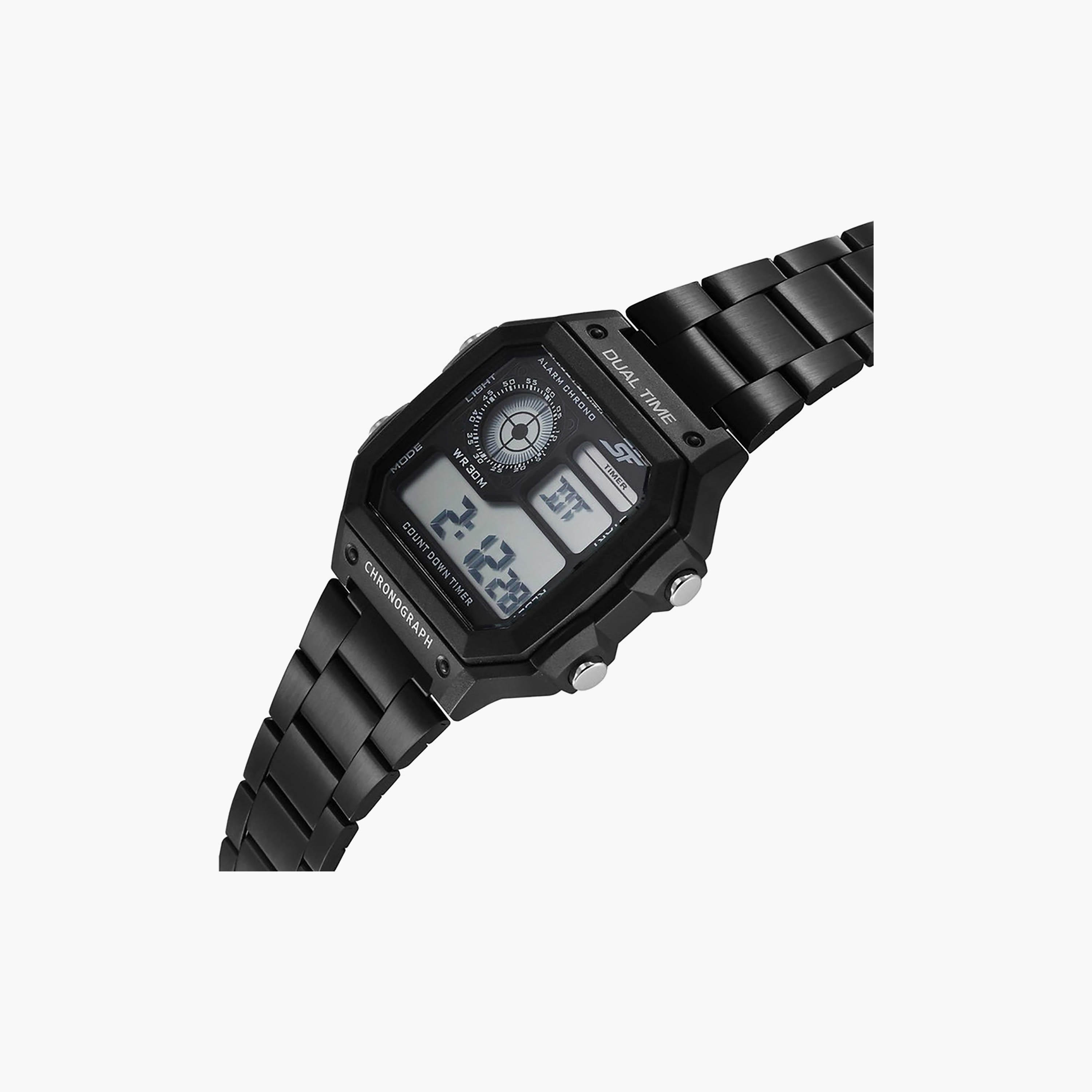 ساعة رقمية ستانلس ستيل باللون الأسود من سوناتا | 77134PM02-men-watchesandjewellery-watches-image-3