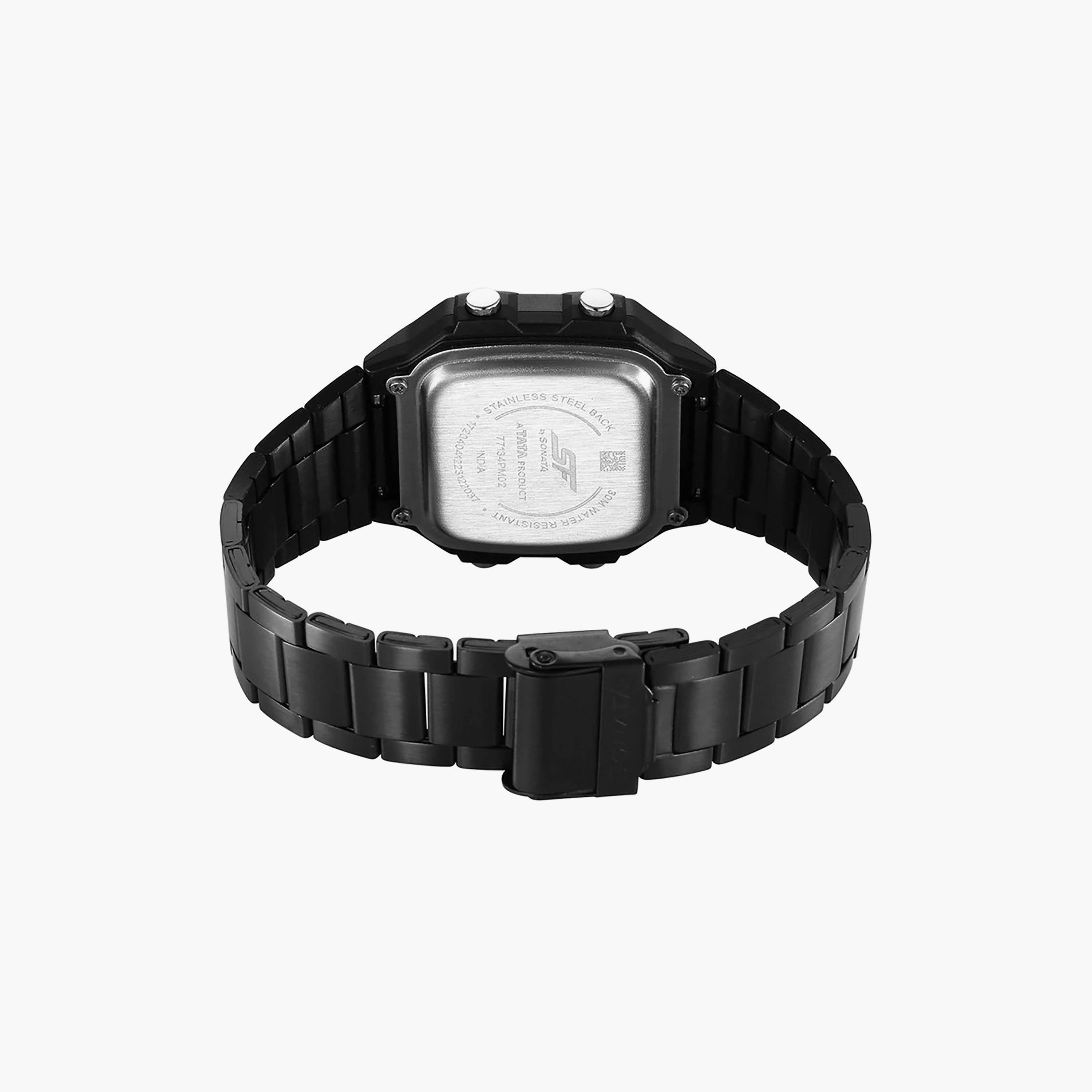 ساعة رقمية ستانلس ستيل باللون الأسود من سوناتا | 77134PM02-men-watchesandjewellery-watches-image-4