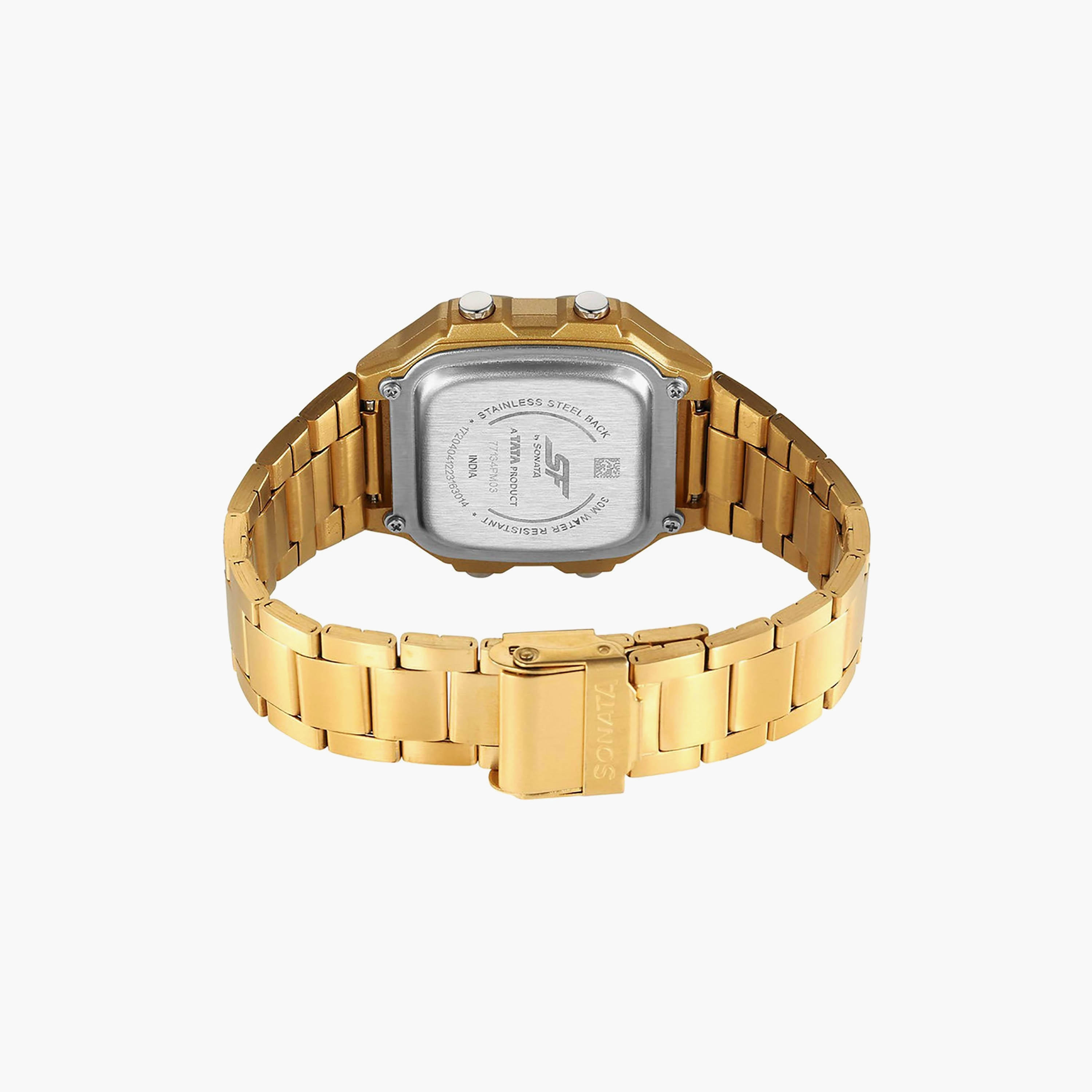 Sonata Gold Digital Stainless Steel Watch | 77134PM03-men-watchesandjewellery-watches-image-4