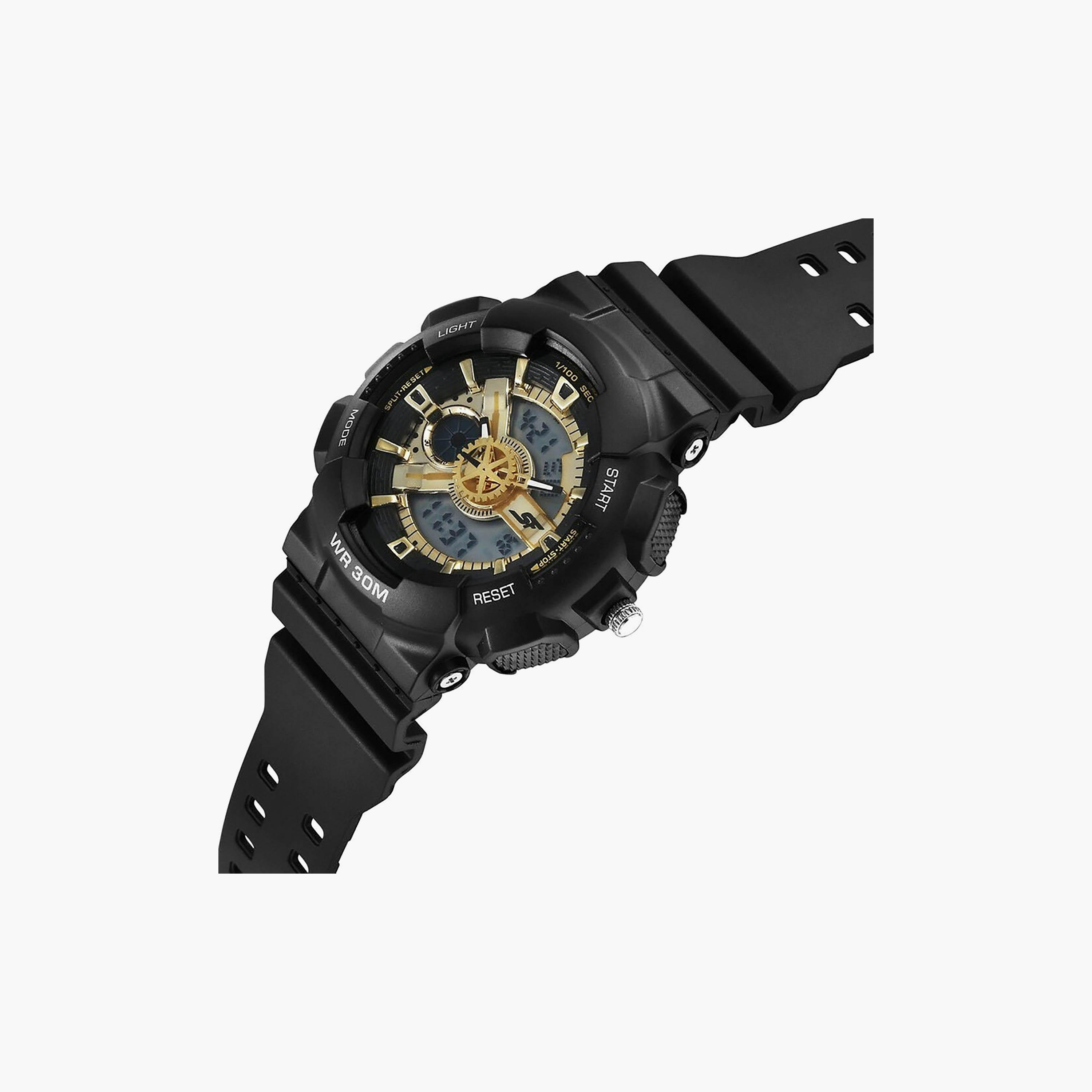 Sonata Men's 46 MM Black Analog-Digital Polyurethane Watch | 77137PP02-men-watchesandjewellery-watches-image-3