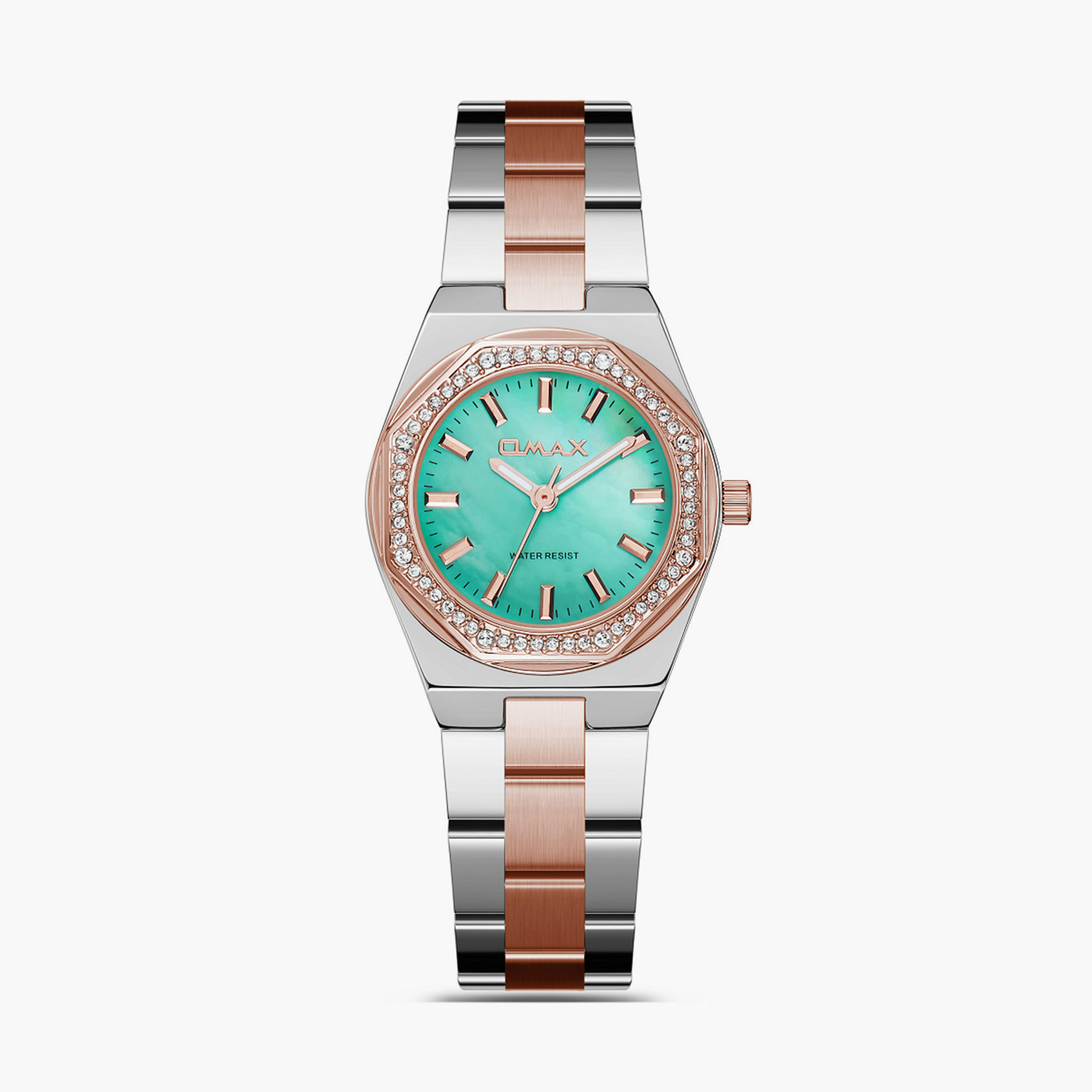 أوماكس- ساعة تناظرية   للنساء  سوار معدني  لون ذهبي   28مم | SQ-BS008CTSI-women-watchesandjewellery-watches-image-1