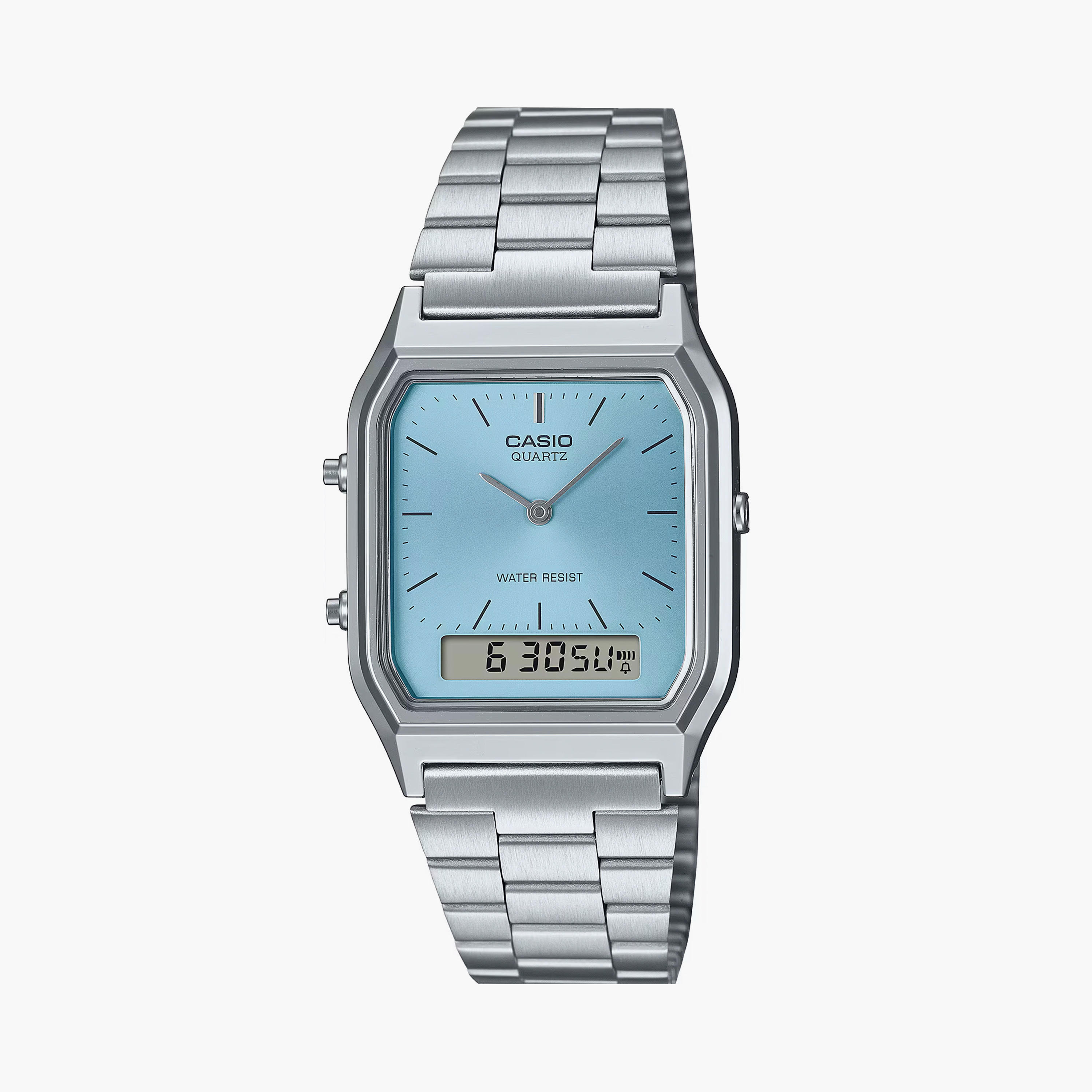 كاسيو- ساعة يد تناظرية/رقمية سوار ستانلس ستيل لون أزرق-men-watchesandjewellery-watches-image-1