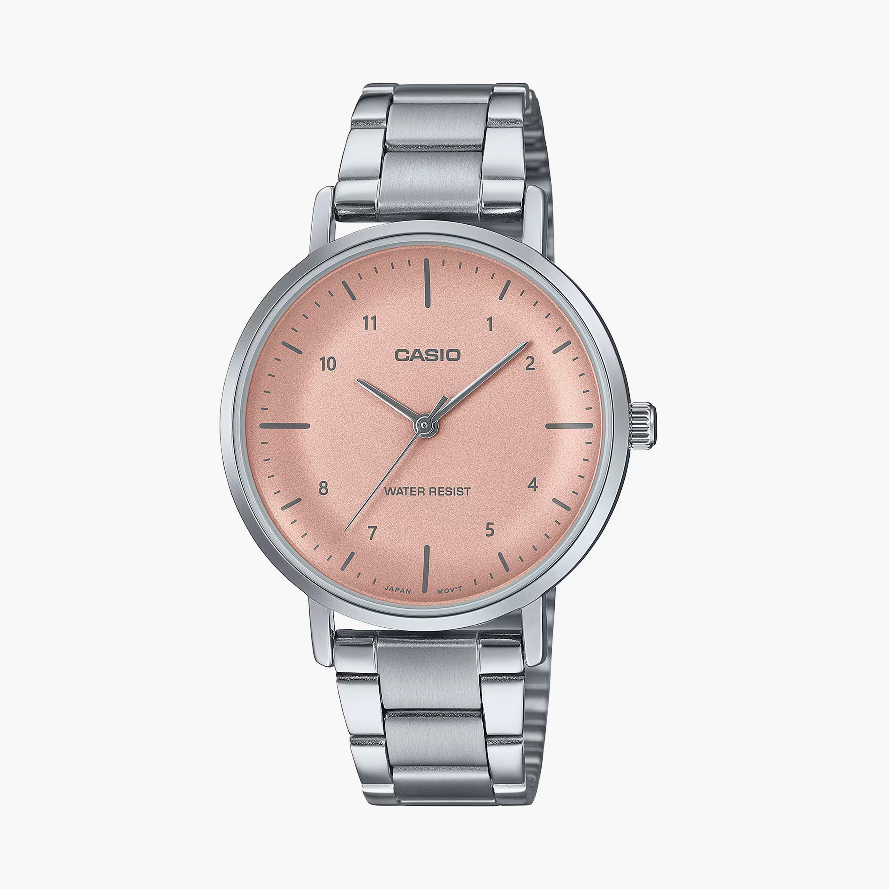 Casio Women's 34 MM Silver Analog Stainless Steel Strap Watch | LTP-VT03D-4BDF-women-watchesandjewellery-watches-image-1