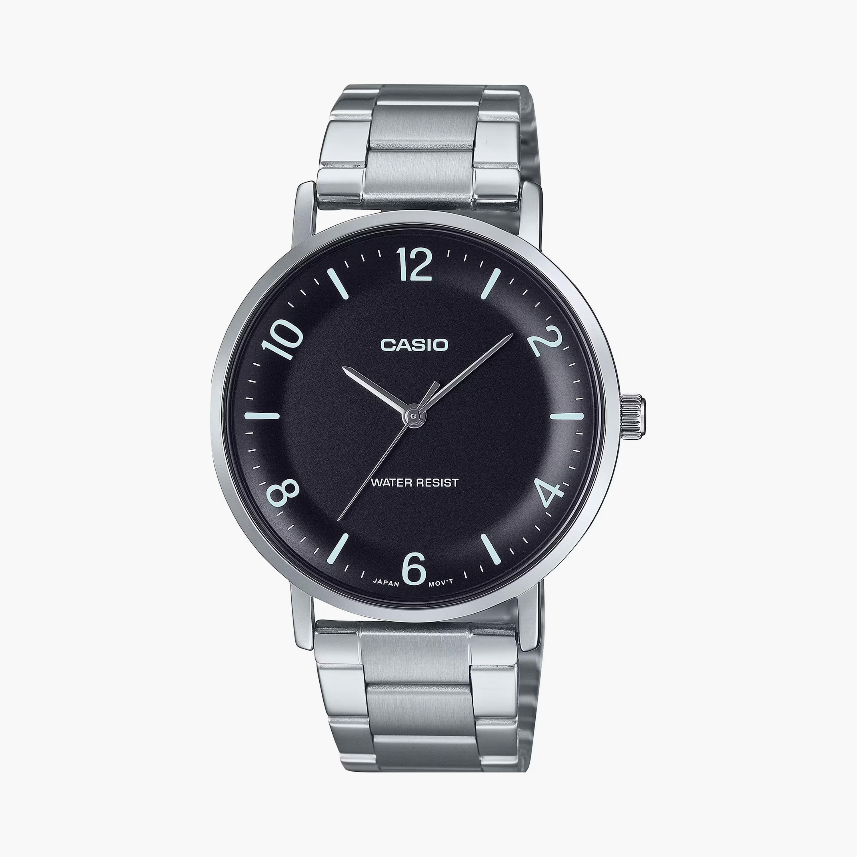 Casio Men's 40 MM Silver Analog Stainless Steel Strap Watch | MTP-VT03D-1BDF-men-watchesandjewellery-watches-image-1