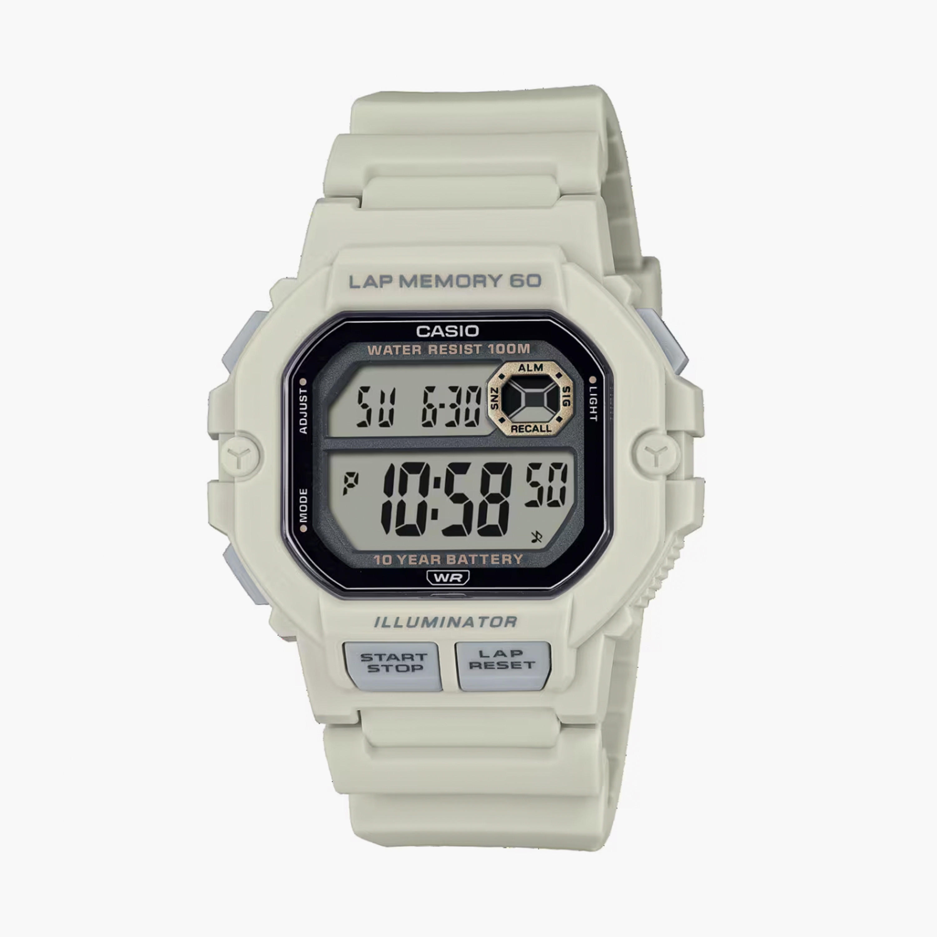 كاسيو- ساعة رجالية بسوار راتينج رقمية أسود مقاس 44 مم-men-watchesandjewellery-watches-image-1