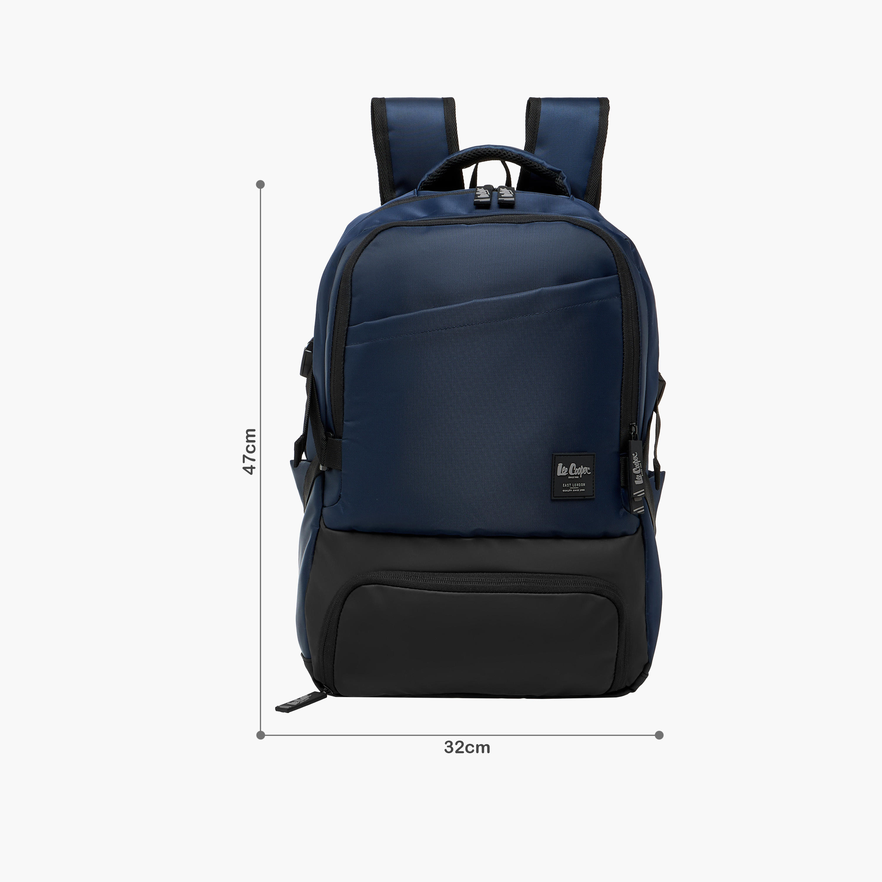 شنطة ظهر بألواح وسحاب إغلاق بسحاب وحمّالات قابلة للتعديل من لي كوبر - 47x32x15 سم-men-bags-image-2