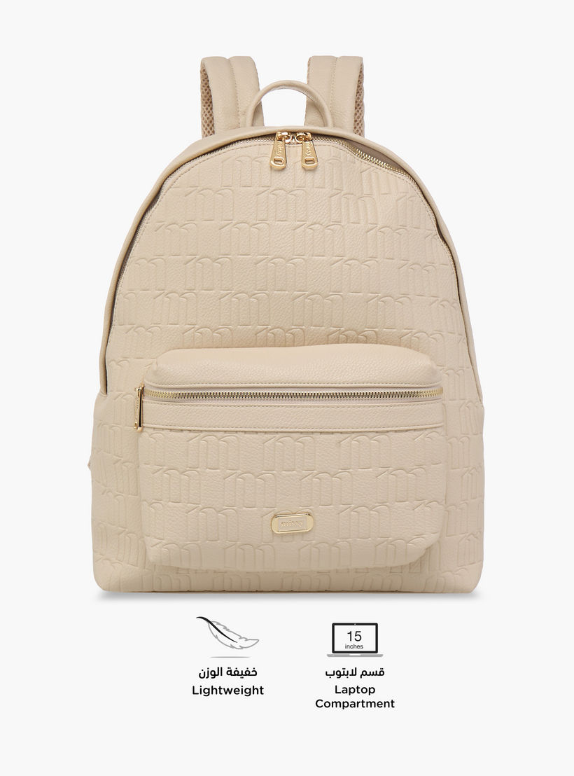 شنطة ظهر بنقوش مونوجرام وجيب لابتوب من ميسي-women-bagsandwallets-backpacks-image-6
