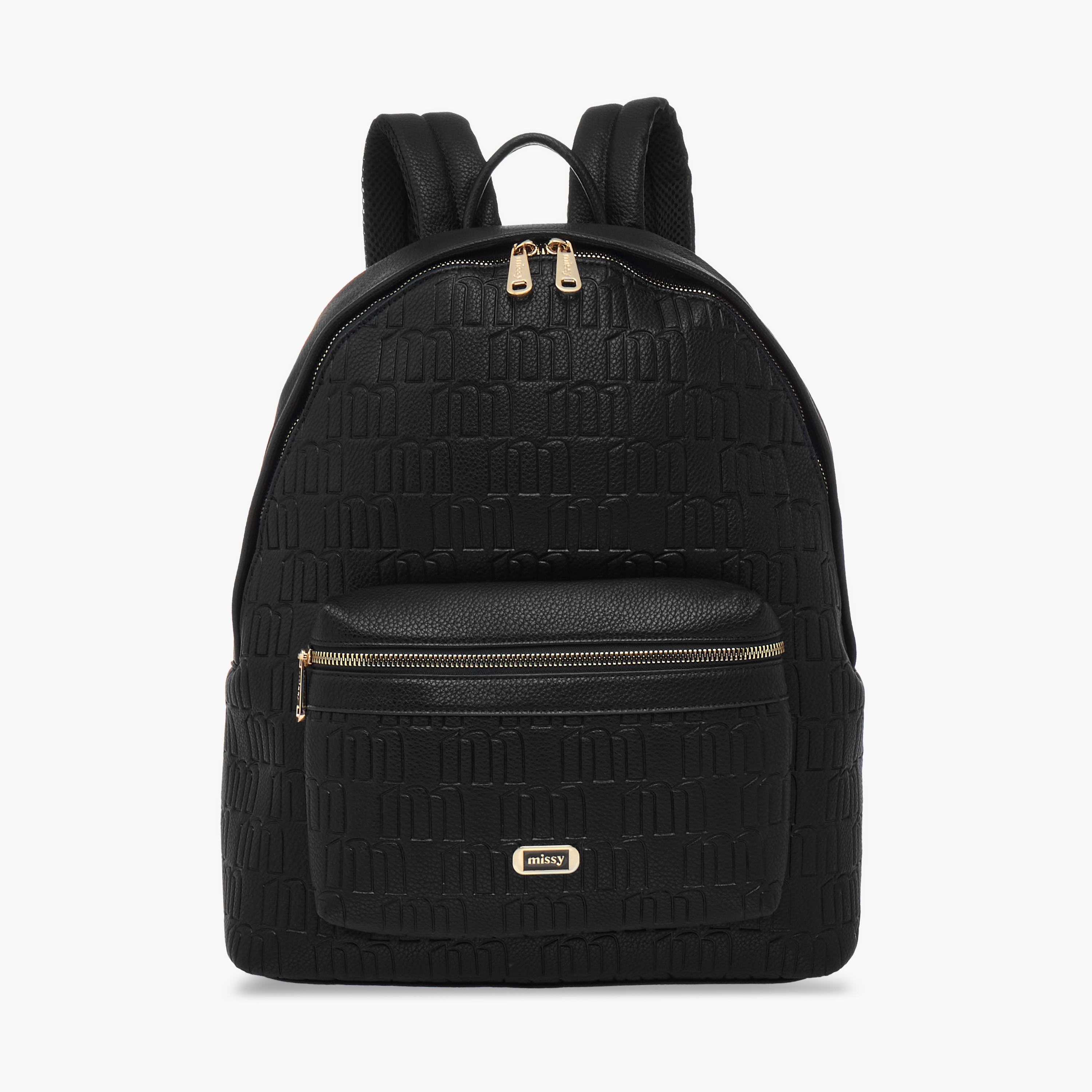 Missy Monogram Embossed Backpack with Laptop Compartment-women-bagsandwallets-backpacks-image-1