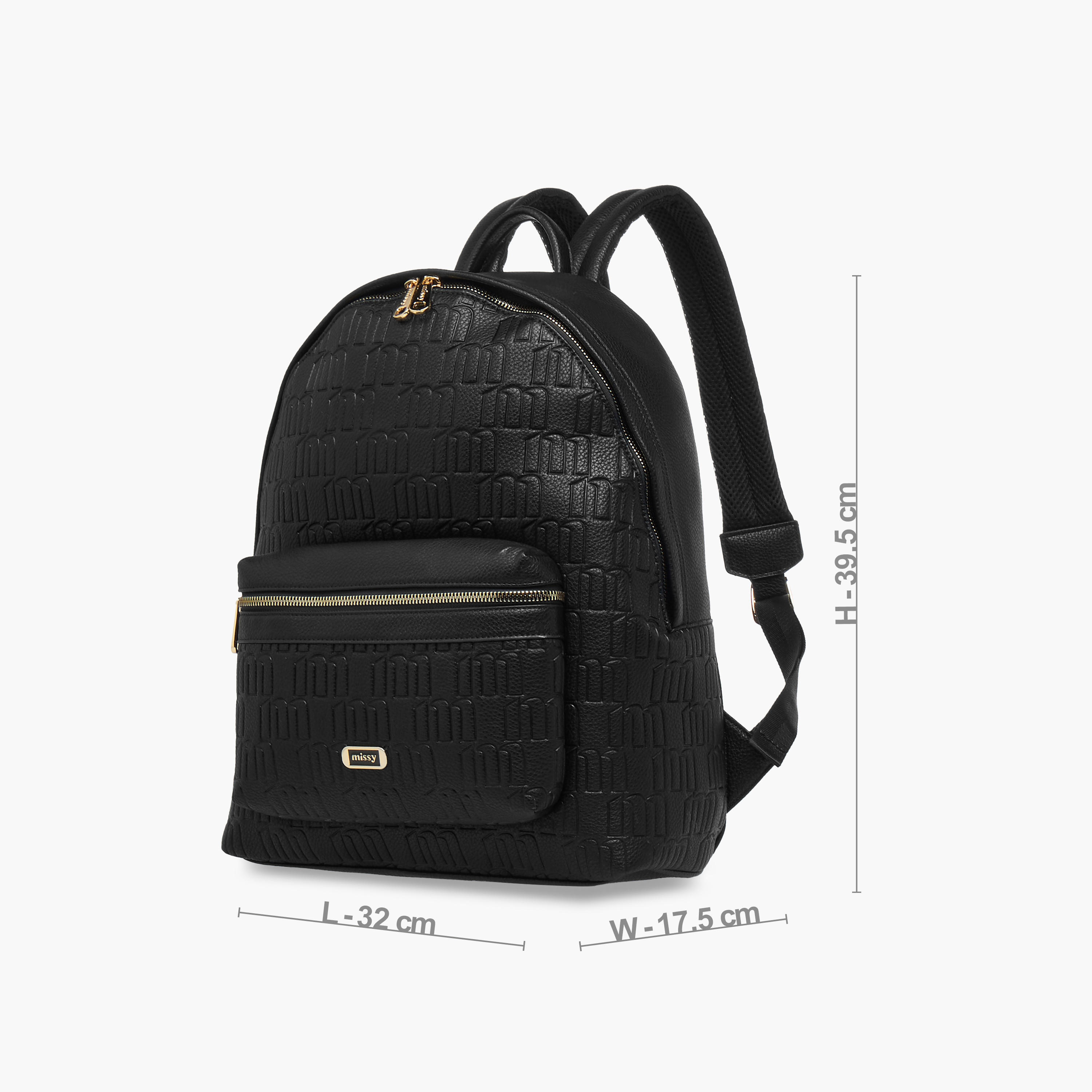 Missy Monogram Embossed Backpack with Laptop Compartment-women-bagsandwallets-backpacks-image-2