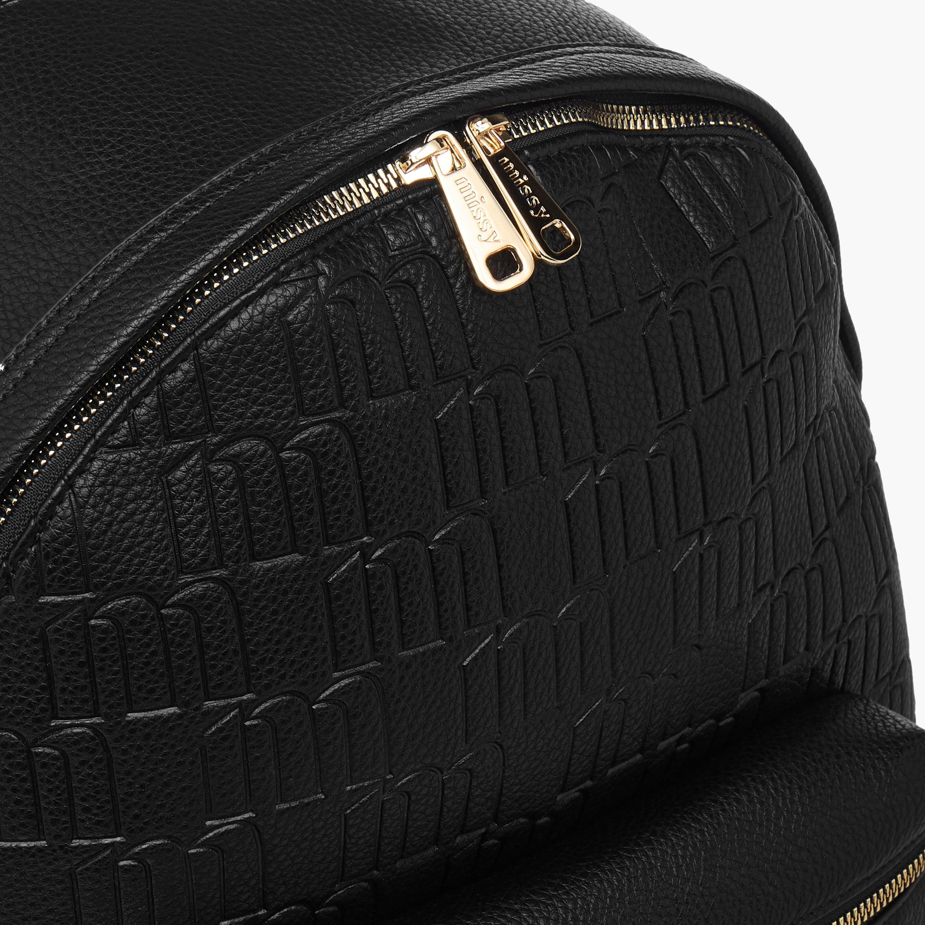 Missy Monogram Embossed Backpack with Laptop Compartment-women-bagsandwallets-backpacks-image-7