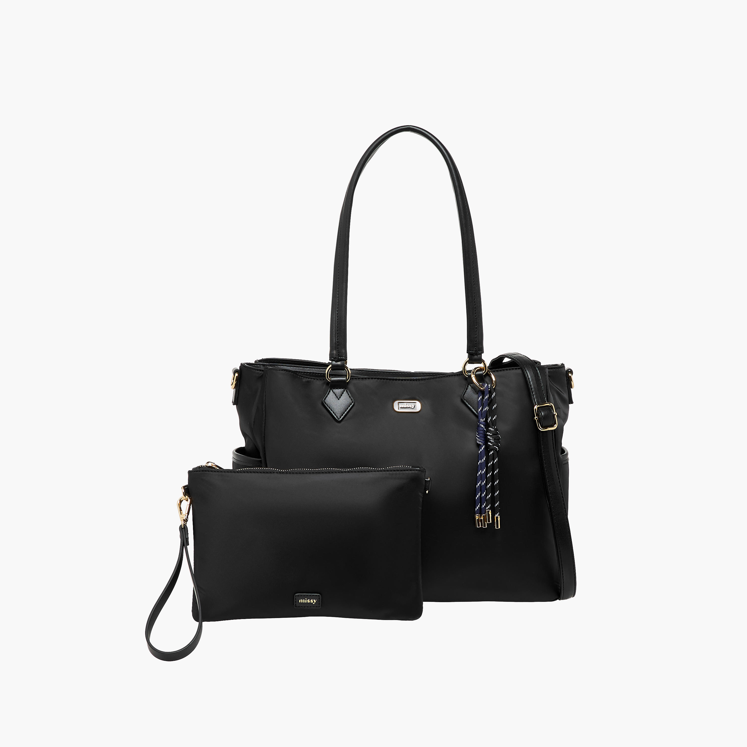 Missy Solid Tote Bag and Pouch Set-women-bagsandwallets-handbags-image-1