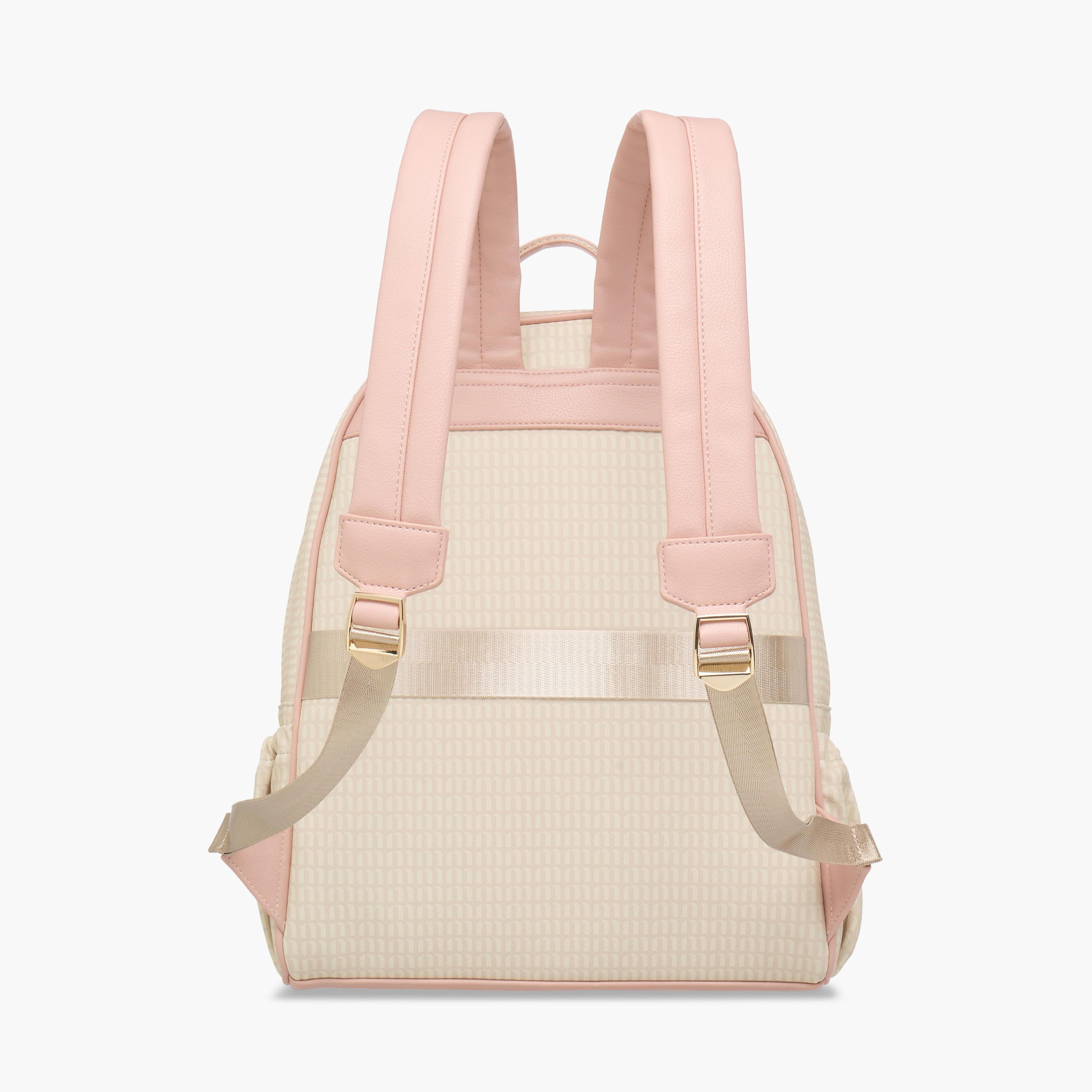Missy Monogram Print Backpack with Adjustable Straps and Zip Closure - 32x16x41 cm-women-bagsandwallets-backpacks-image-5