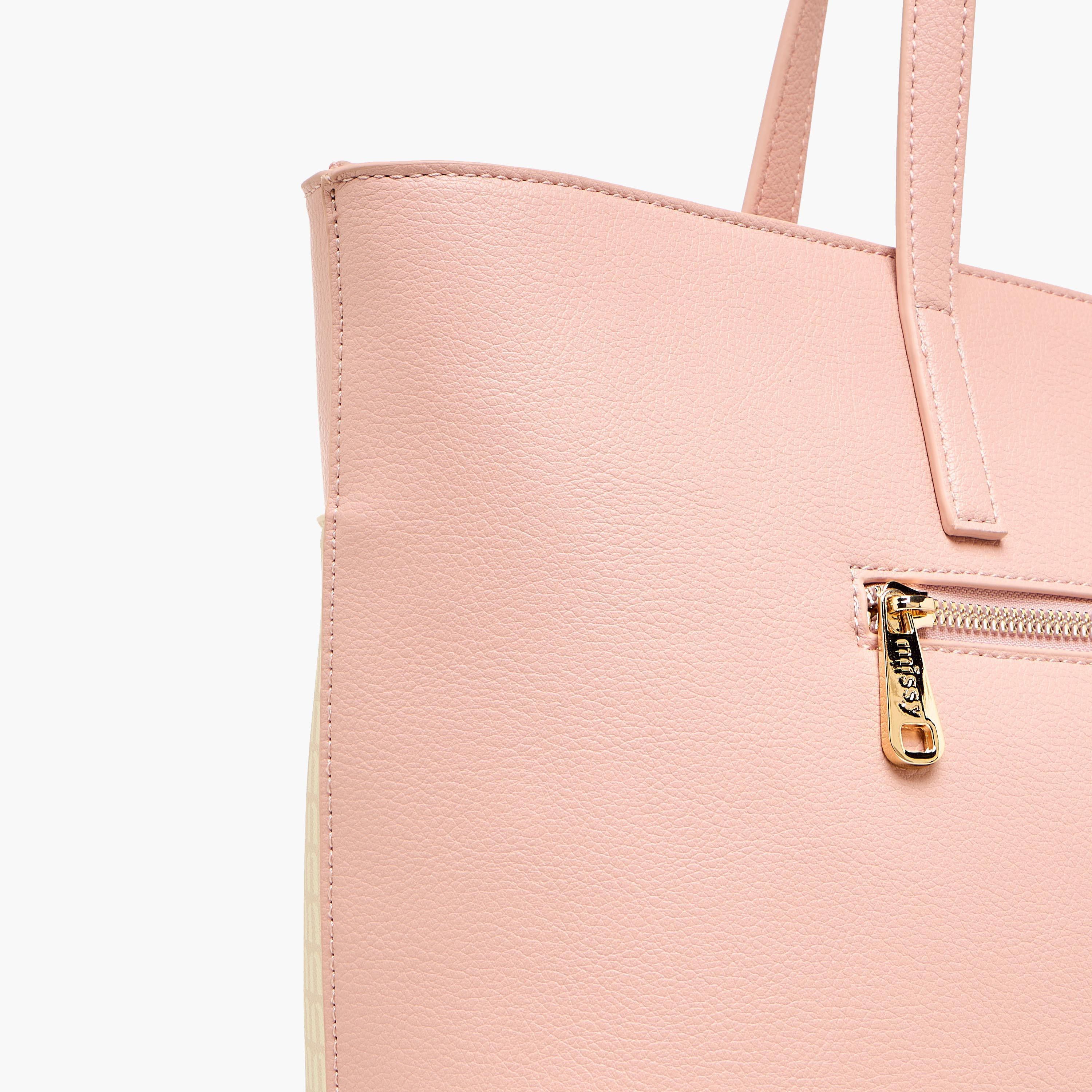 Missy Monogram Print Tote Bag with Zip Closure and Double Handle-women-bagsandwallets-handbags-image-7