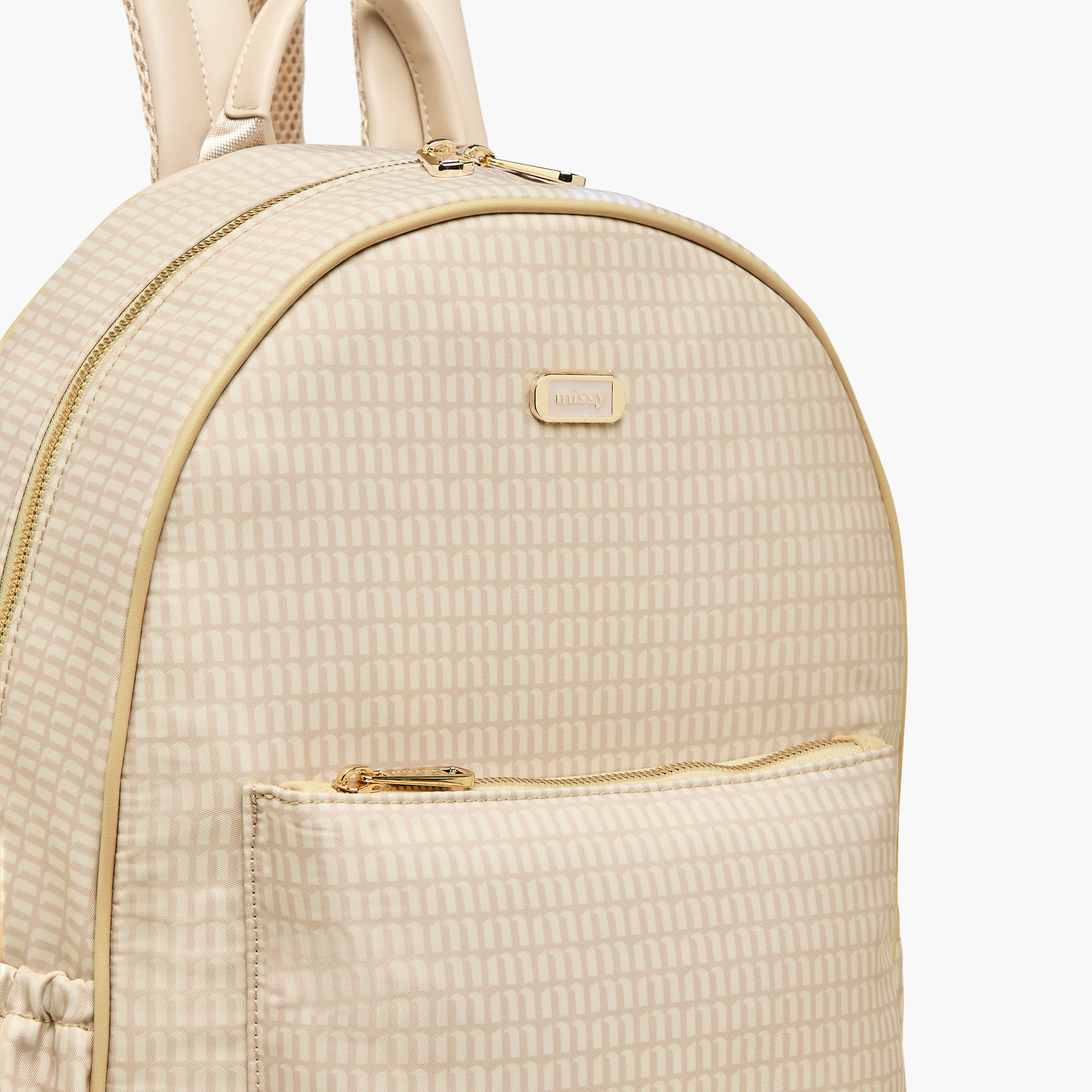 Missy Monogram Print Backpack with Adjustable Shoulder Straps and Zip Closure - 32x21x38 cm-women-bagsandwallets-backpacks-image-6