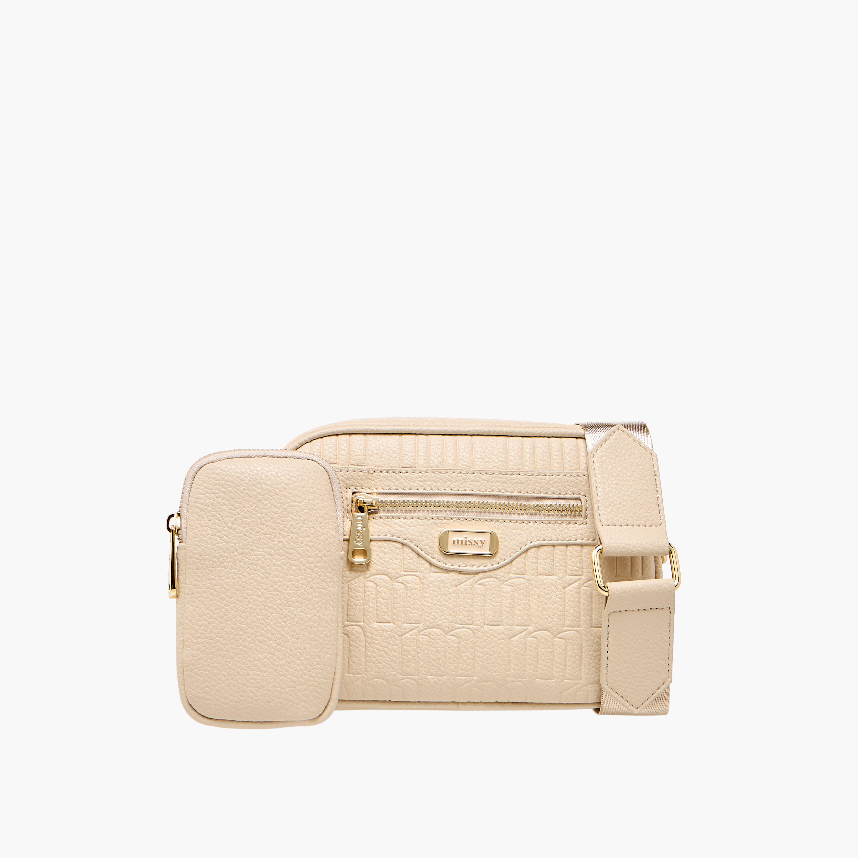Missy Monogram Embossed Crossbody Bag with Pouch and Adjustable Strap-women-bagsandwallets-handbags-image-1