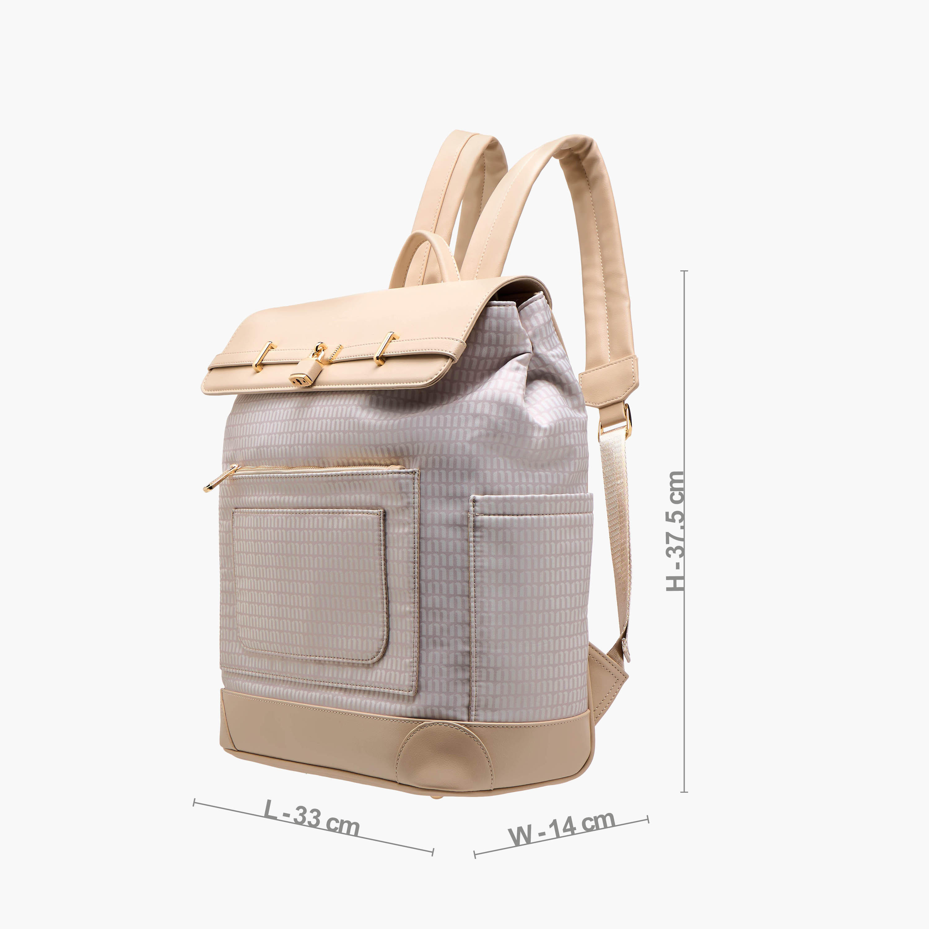 شنطة ظهر بأحزمة كتف قابلة للتعديل وطبعات مونوجرام من ميسي - 33x14x38 سم-women-bagsandwallets-backpacks-image-2