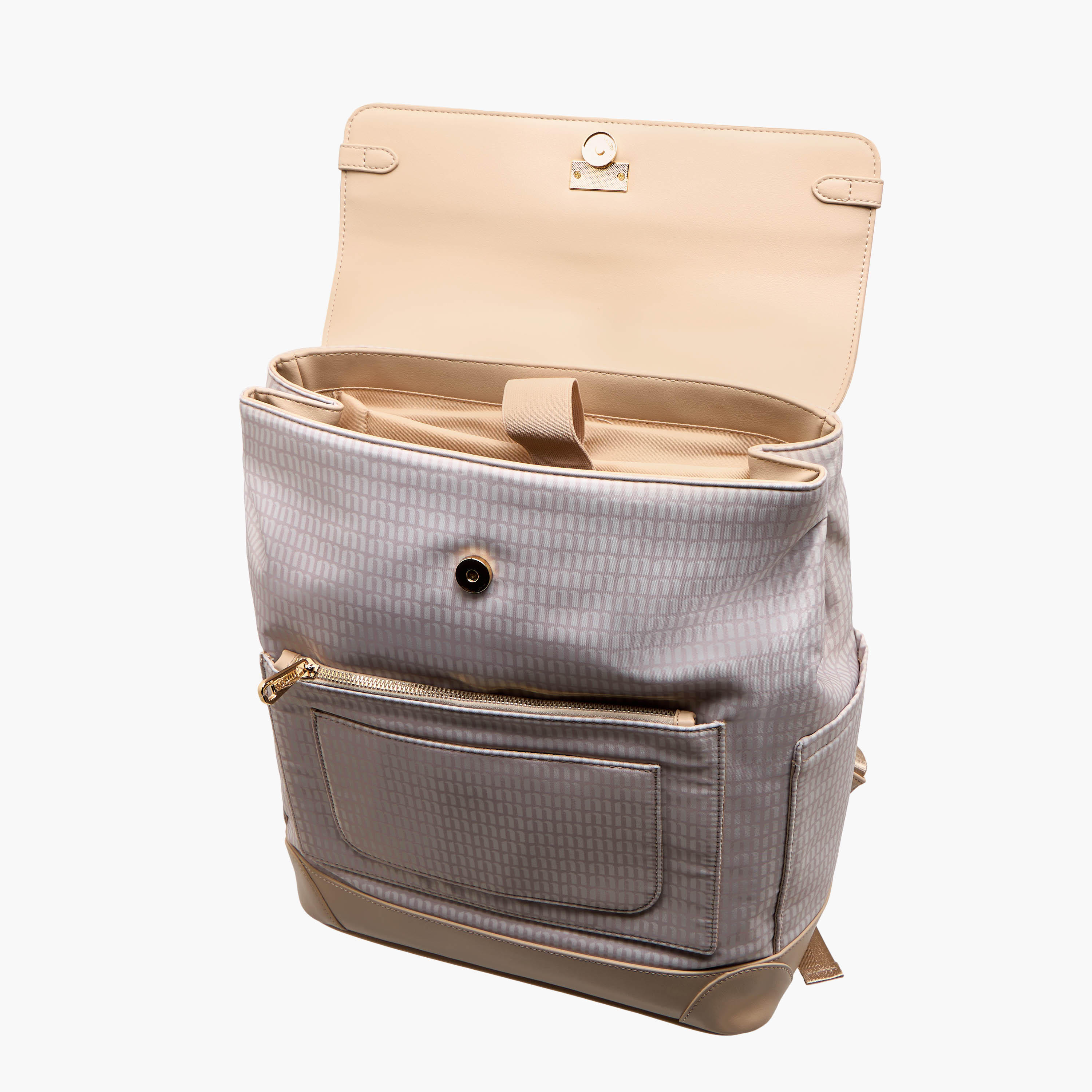 شنطة ظهر بأحزمة كتف قابلة للتعديل وطبعات مونوجرام من ميسي - 33x14x38 سم-women-bagsandwallets-backpacks-image-7