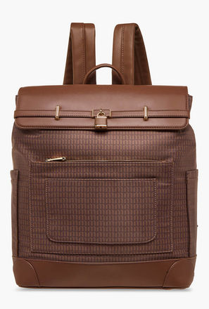 شنطة ظهر بأحزمة كتف قابلة للتعديل وطبعات مونوجرام من ميسي - 33x14x38 سم-women-bagsandwallets-backpacks-image-1
