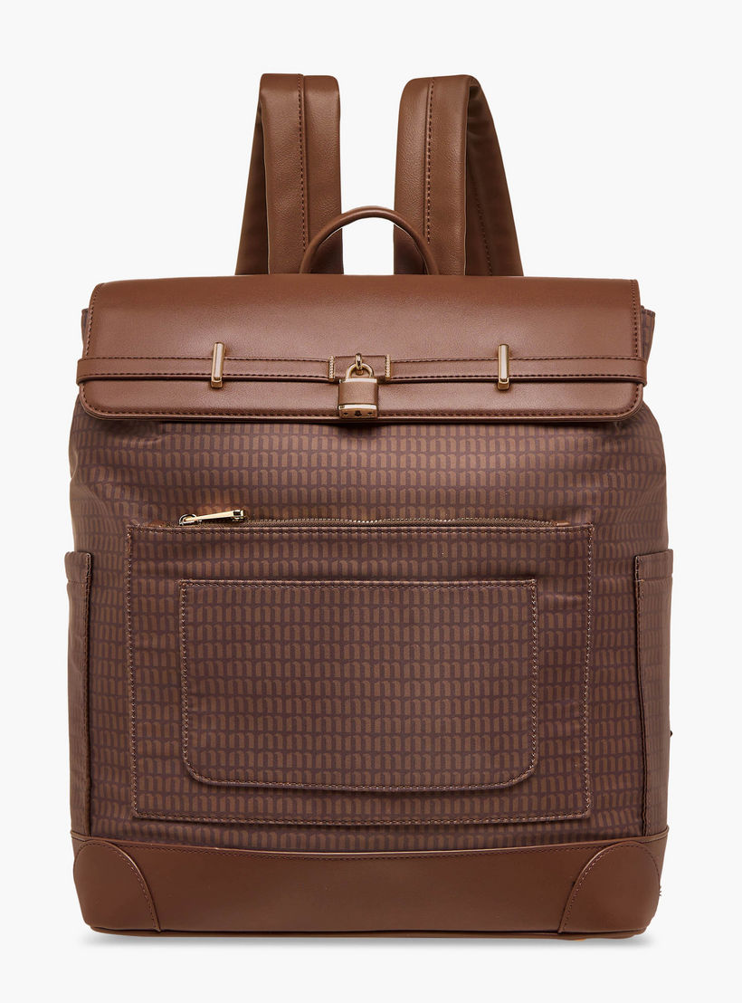 شنطة ظهر بأحزمة كتف قابلة للتعديل وطبعات مونوجرام من ميسي - 33x14x38 سم-women-bagsandwallets-backpacks-image-1